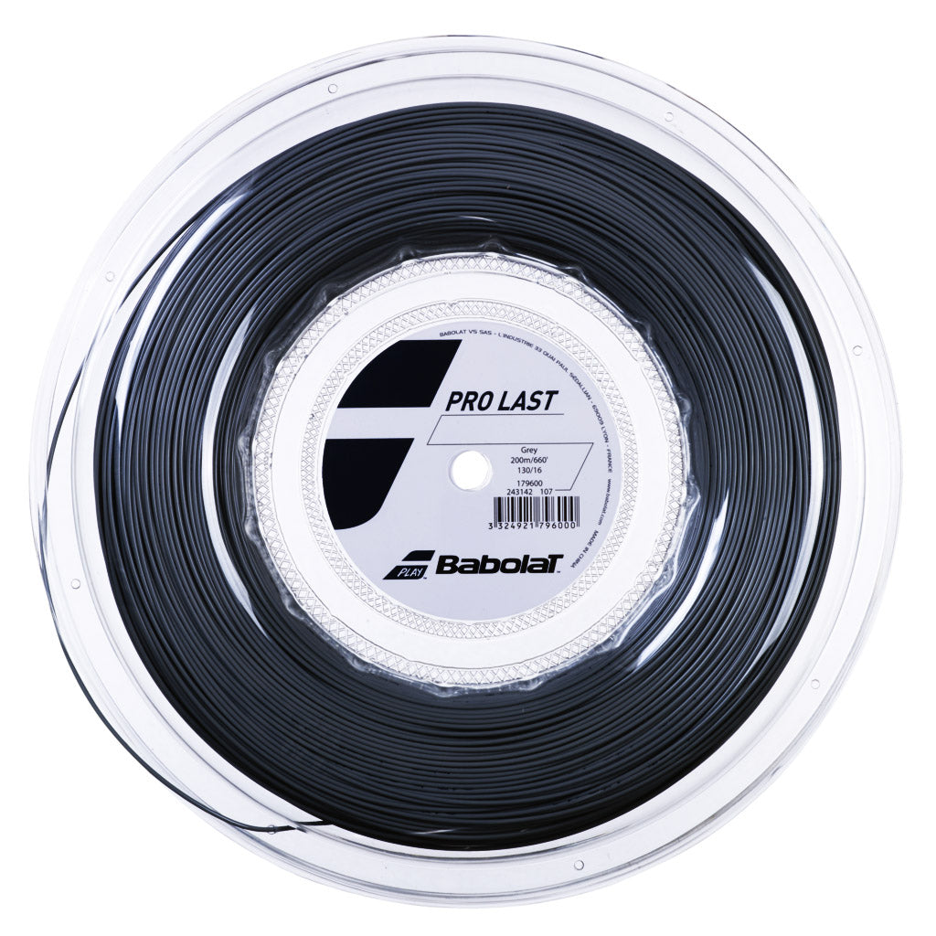 Babolat Pro Last 16/1.30 Tennis String Reel (Black) - Premium Polyester Tennis String for Durability & Control - Perfect for Competitive Players & Stringing Professionals