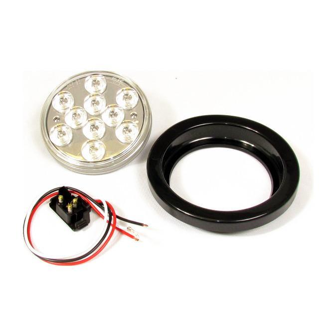 4 Pack Clear Lens Round LED Amber Lights - 10 LEDs, 24V for Tail & Turn Signals - Perfect for Trucks, Trailers, and Emergency Vehicles