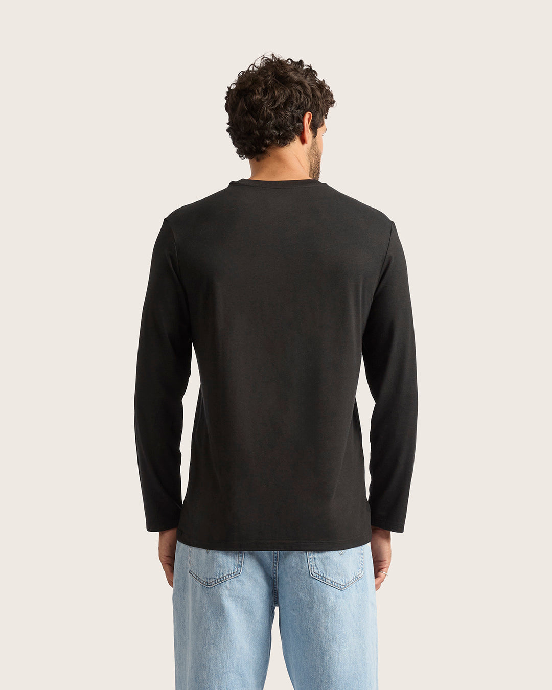 Men's Classic Long Sleeve T-Shirt - Black | Comfortable Cotton Crewneck Tee for Casual Wear, Work & Everyday Outfits