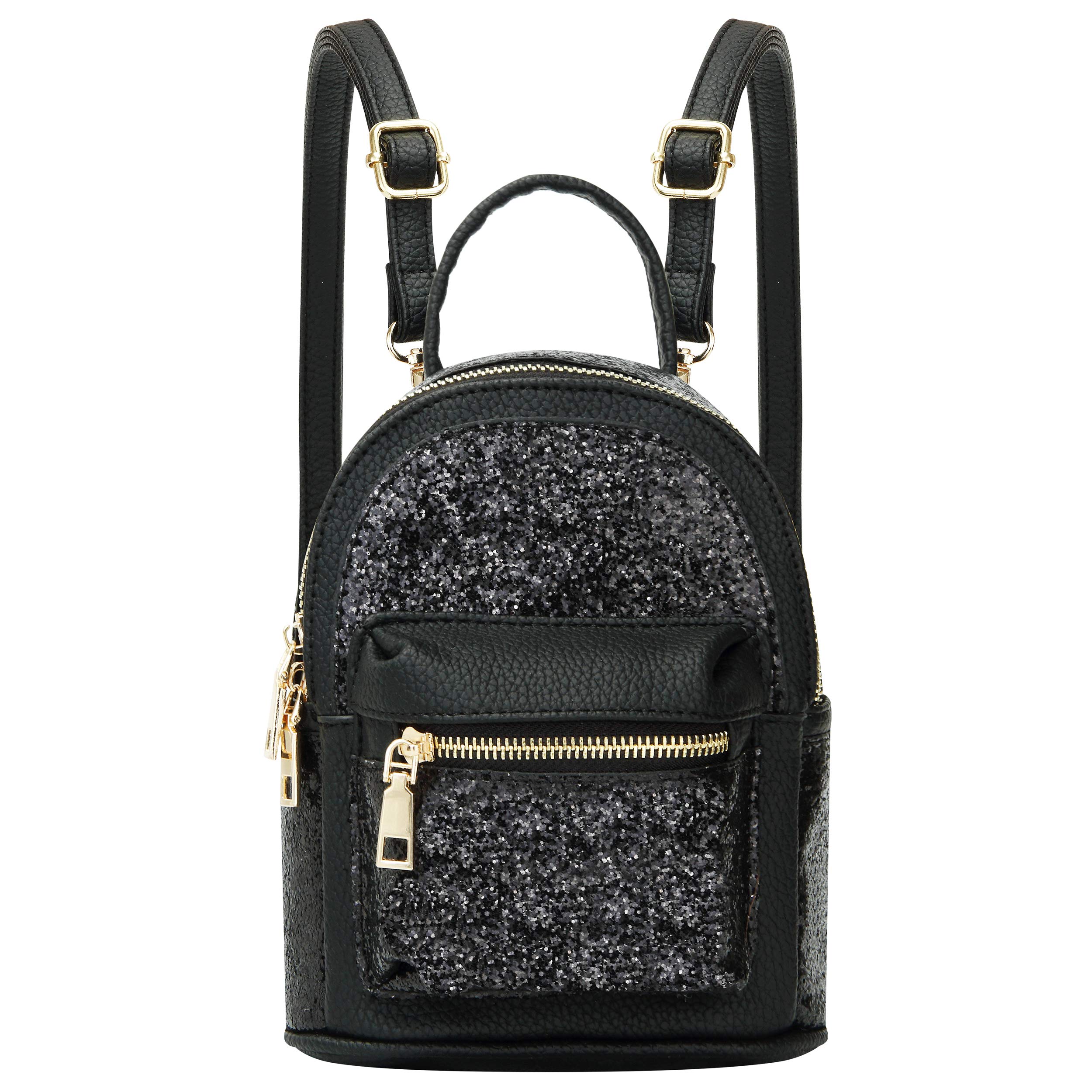 SEALINF Women's Bling Mini Backpack - Convertible Shoulder Bag Crossbody Purse for Girls, Fashionable Sparkly Evening Party & Travel Accessory