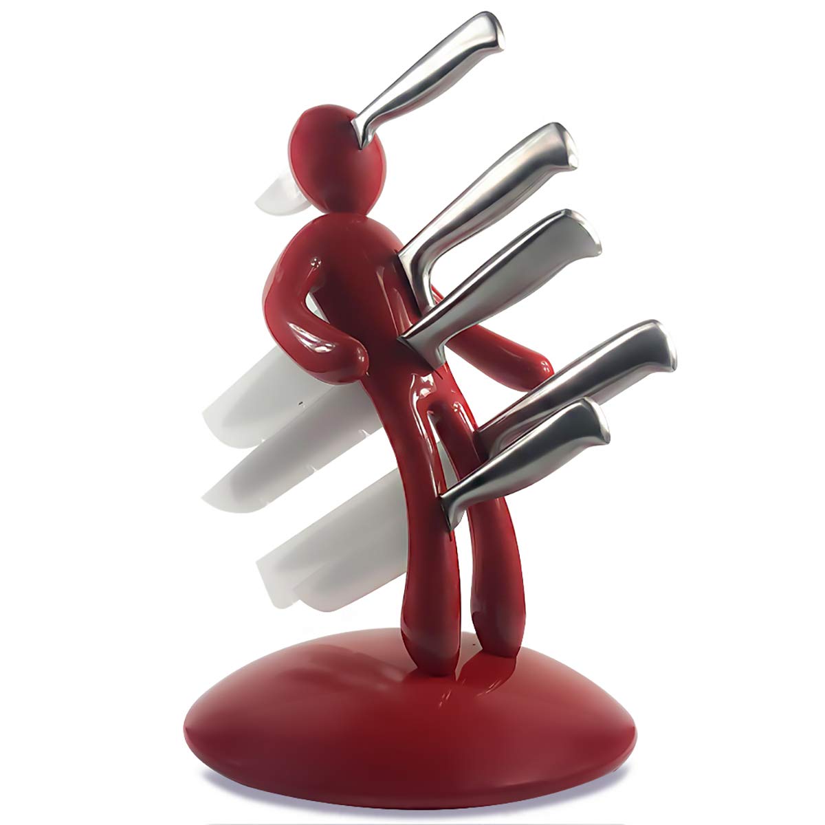Premium HITOMEN 5-Piece Stainless Steel Kitchen Knife Set with Wooden Block - Chef Knives, Utility Knife, Paring Knife, Bread Knife & Steak Knives - Perfect for Home Cooking, Professional Chefs & Gift Giving