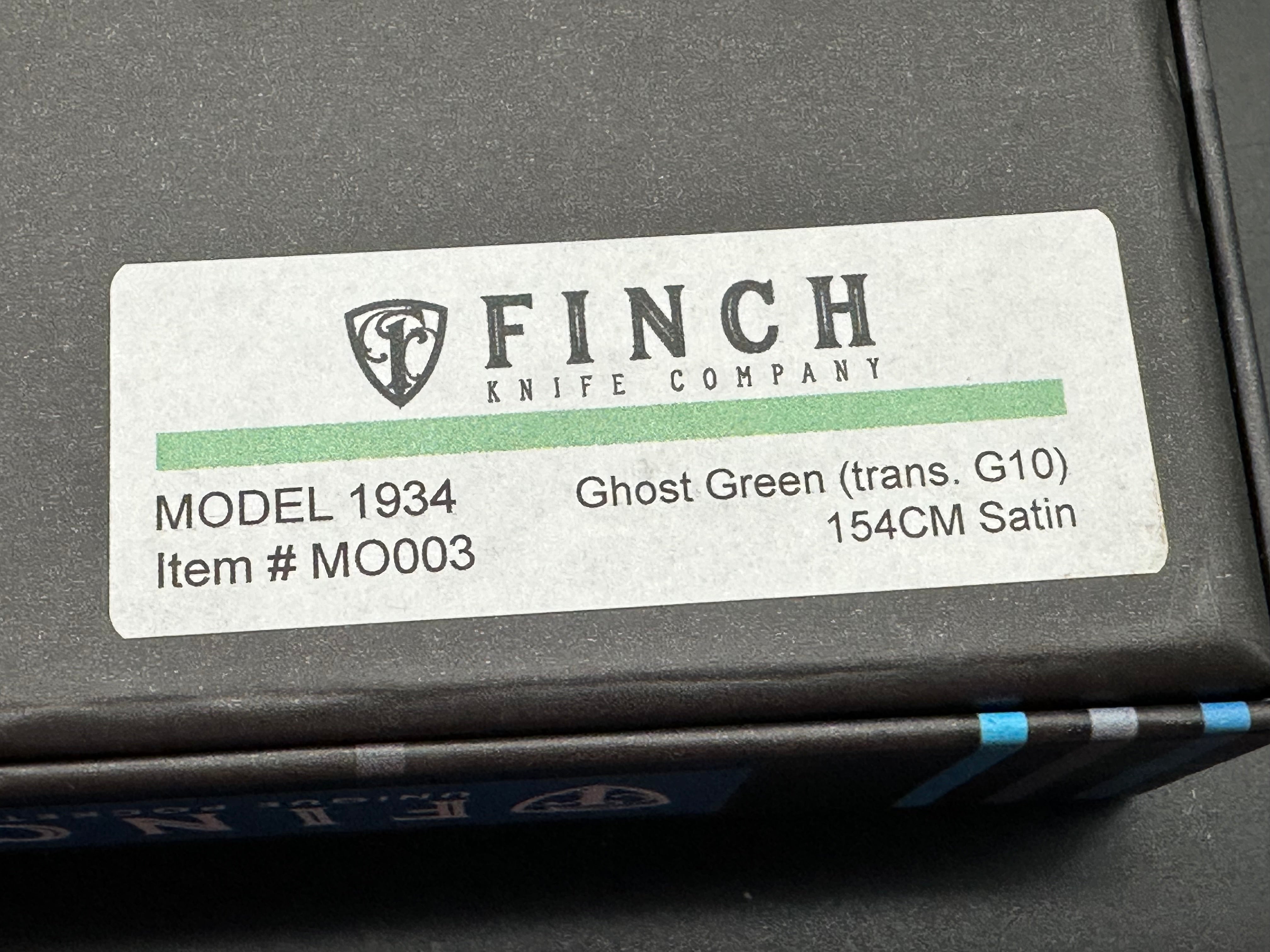 Finch Knives Model 1934 Frame Lock Pocket Knife - Ghost Green G10 Handle, Satin Finish Blade - EDC, Outdoor, Camping & Survival Gear
