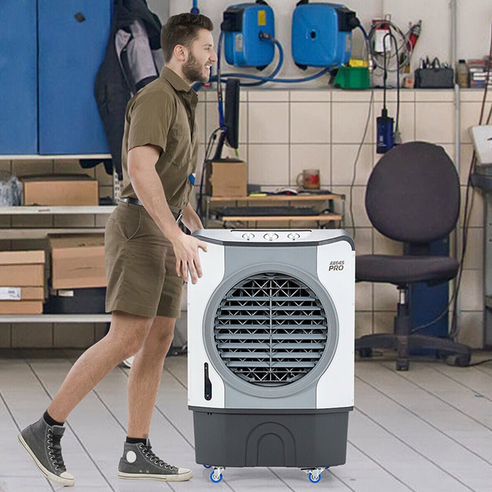 4-in-1 Portable Evaporative Air Cooler Fan - 9740 CFM High Capacity Cooling for Indoor & Outdoor Use - Perfect for Home, Office, Patio, and Garage