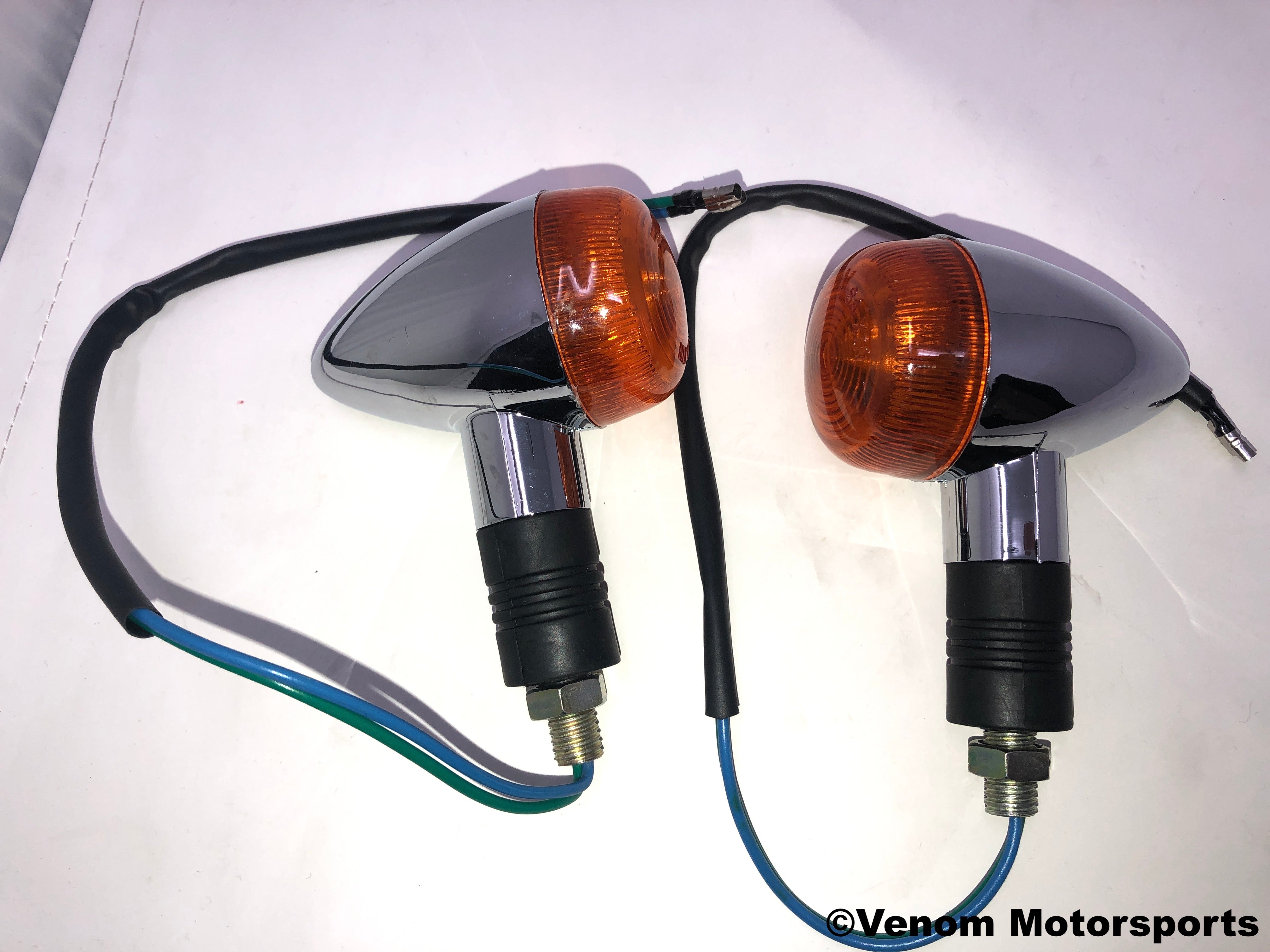 Venom 50cc Fatboy Replacement Signal Lights Set - High Quality Turn Indicator Bulbs for Scooters & Mopeds - Perfect for Night Riding and Urban Commuting