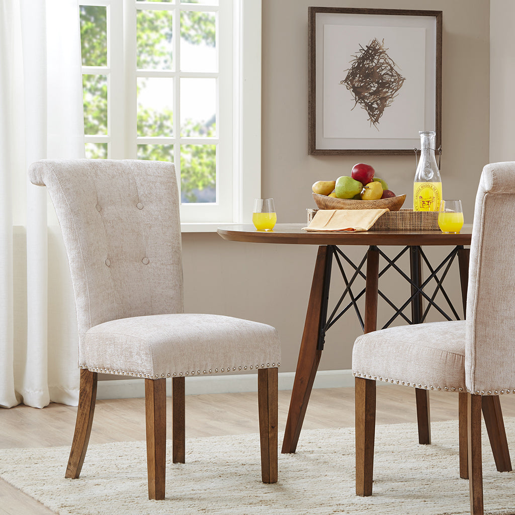 Colfax Modern Dining Chairs Set of 2 - Sturdy Wooden Kitchen Chairs with Upholstered Seats - Perfect for Dining Room, Kitchen, Breakfast Nook & Small Spaces