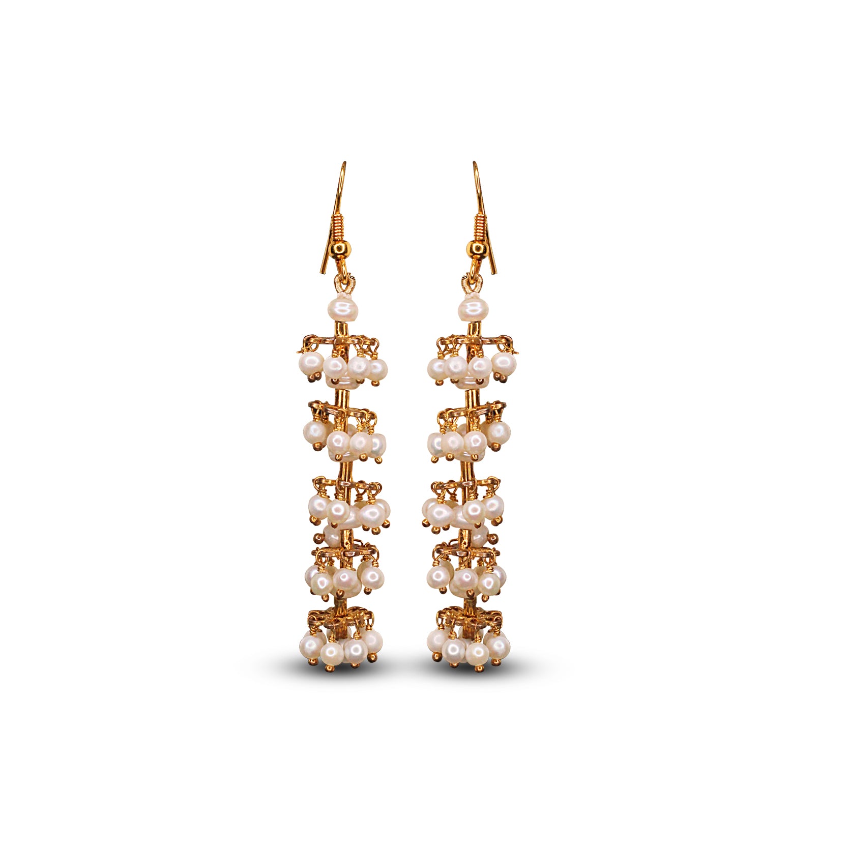 Stylish Gold-Plated Hoop Earrings for Women - Trendy Dangle Drop Earrings E1278 - Perfect for Parties, Weddings & Everyday Wear