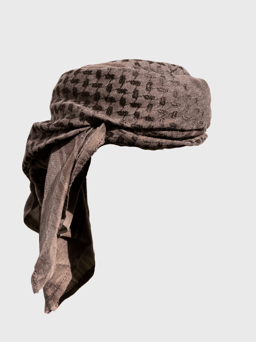 Authentic Men's Chocolate Brown Arab Shemagh Keffiyeh Scarf - Perfect for Desert Travel, Outdoor Adventures & Cultural Events