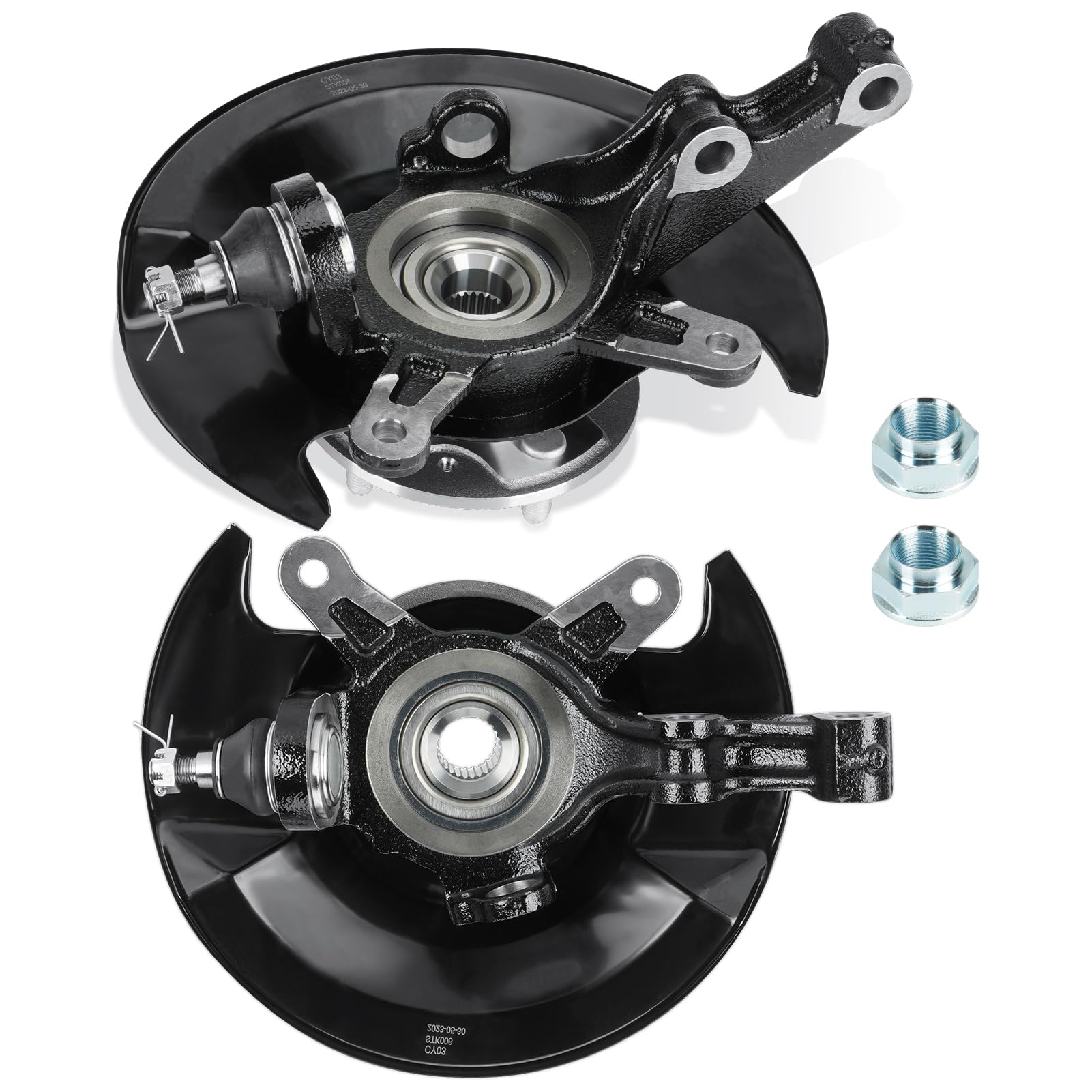 Honda Civic 2003-2005 Front Left & Right Steering Knuckle & Wheel Bearing Hub Assembly - Compatible with 1.7L Engine, Replaces 698-494 & 698-495 - Perfect for Suspension Repair & Wheel Bearing Replacement
