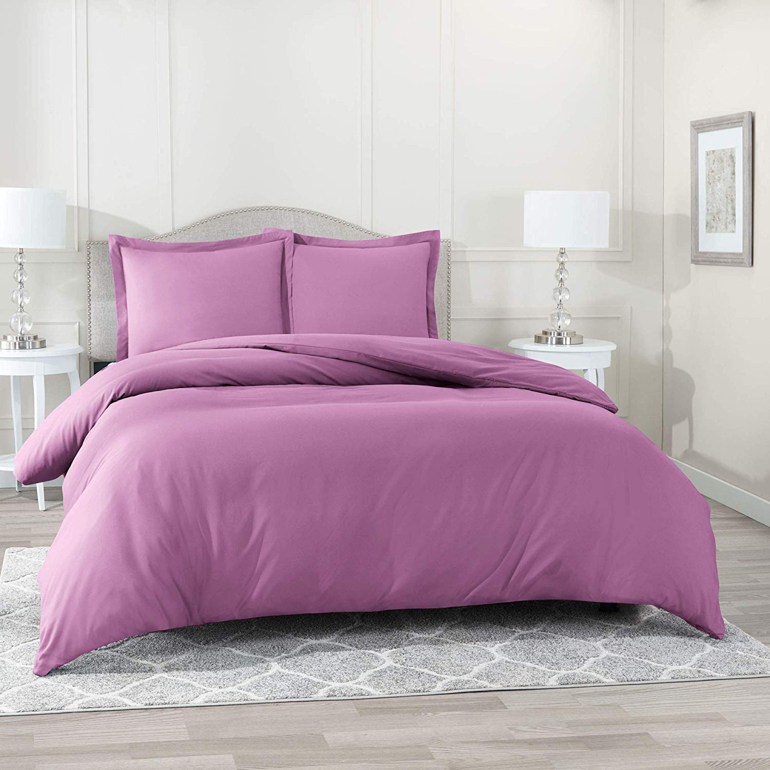 Premium 300 GSM Organic Cotton Duvet Cover & Comforter Set - 500 Thread Count, Twin XL, Lavender - Ultra Soft & Breathable Bedding for Cozy Sleep & Guest Room Comfort