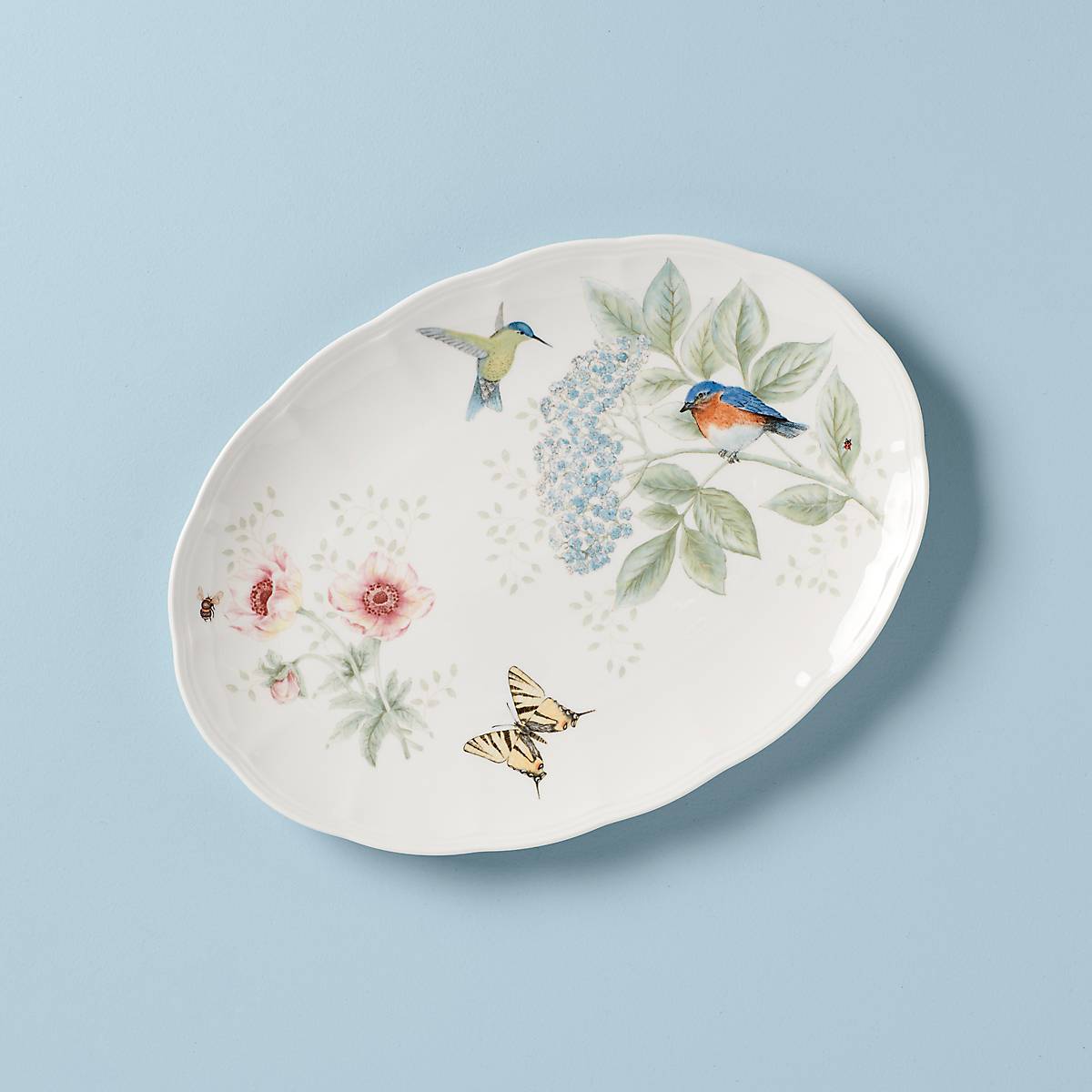 Butterfly Meadow Flutter Platter - Elegant Floral Serving Tray for Tea Party, Wedding, and Home Decor | Perfect for Afternoon Tea, Bridal Shower, and Dining Table Centerpiece