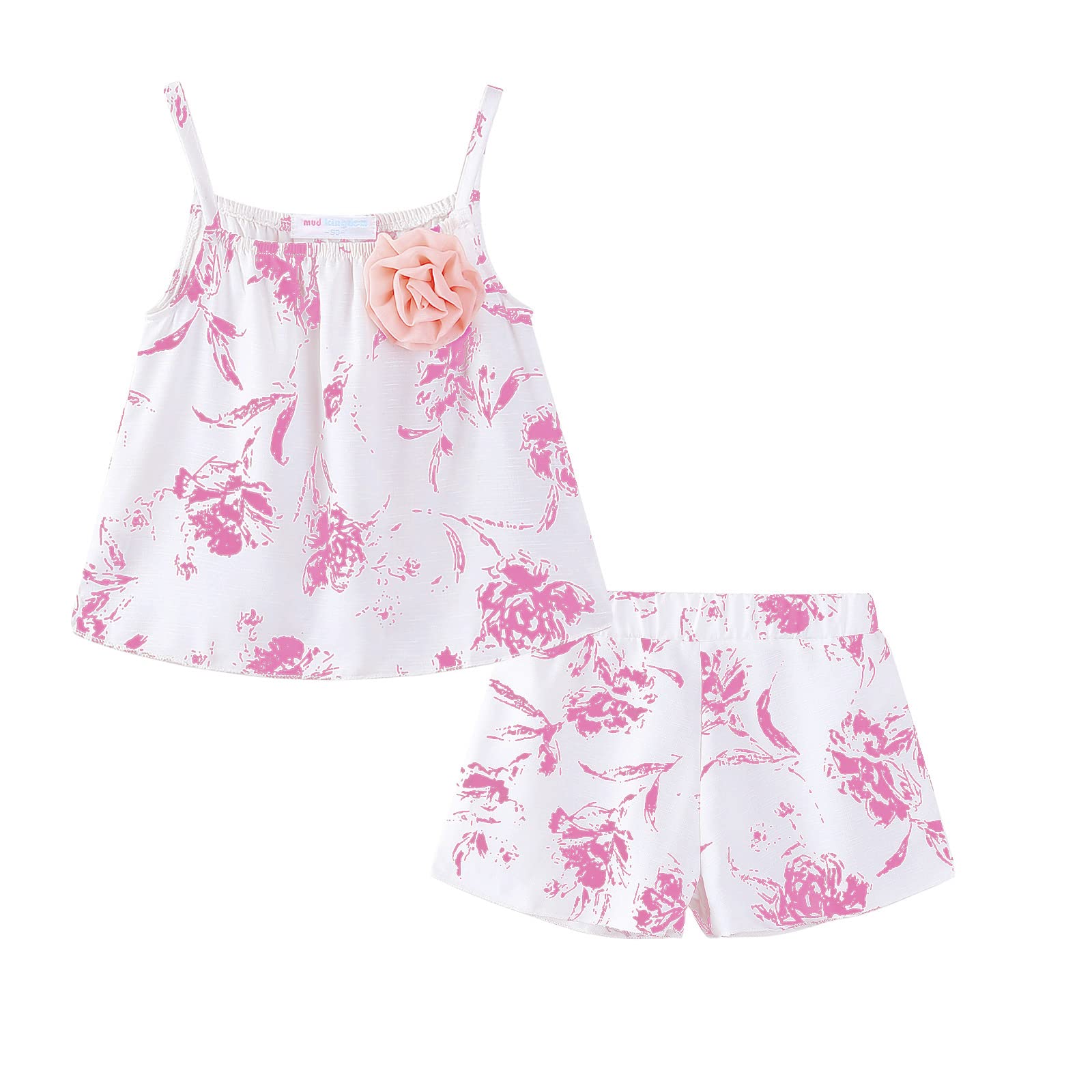 LittleSpring Girls' Floral Tank Top and Shorts Set - 2 Piece Summer Outfits for Toddlers | Cute Playwear, Beach Vacation & Outdoor Activities
