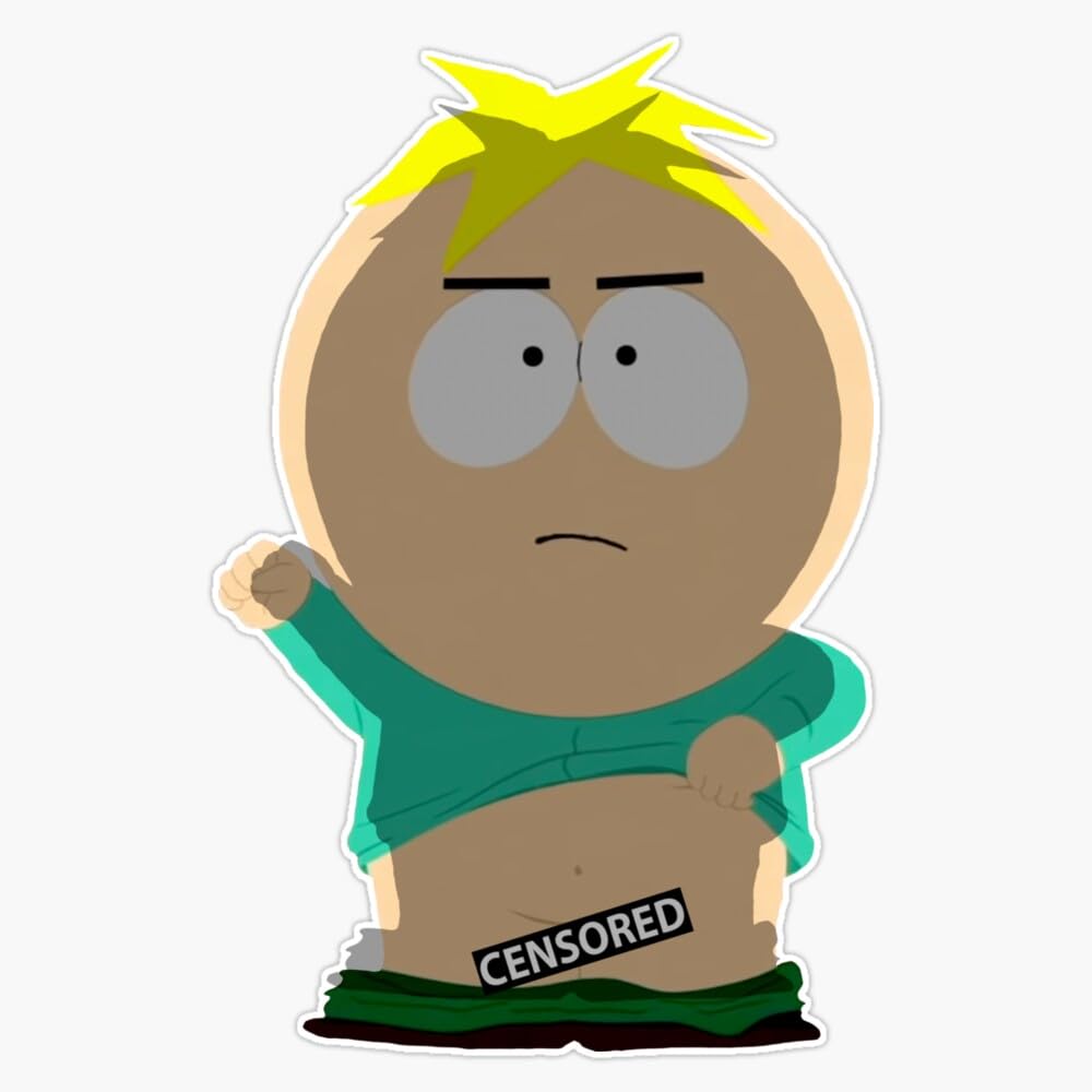 South Park Butters Protesting Sticker - 5 Inch Vinyl Bumper Decal for Cars, Laptops & Water Bottles | Funny Cartman Show Merchandise