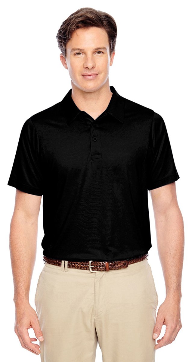 TEAM 365 Men's Performance Polo Shirt - Moisture Wicking, Breathable & Quick Dry - Black XS - Golf, Tennis & Business Casual Wear