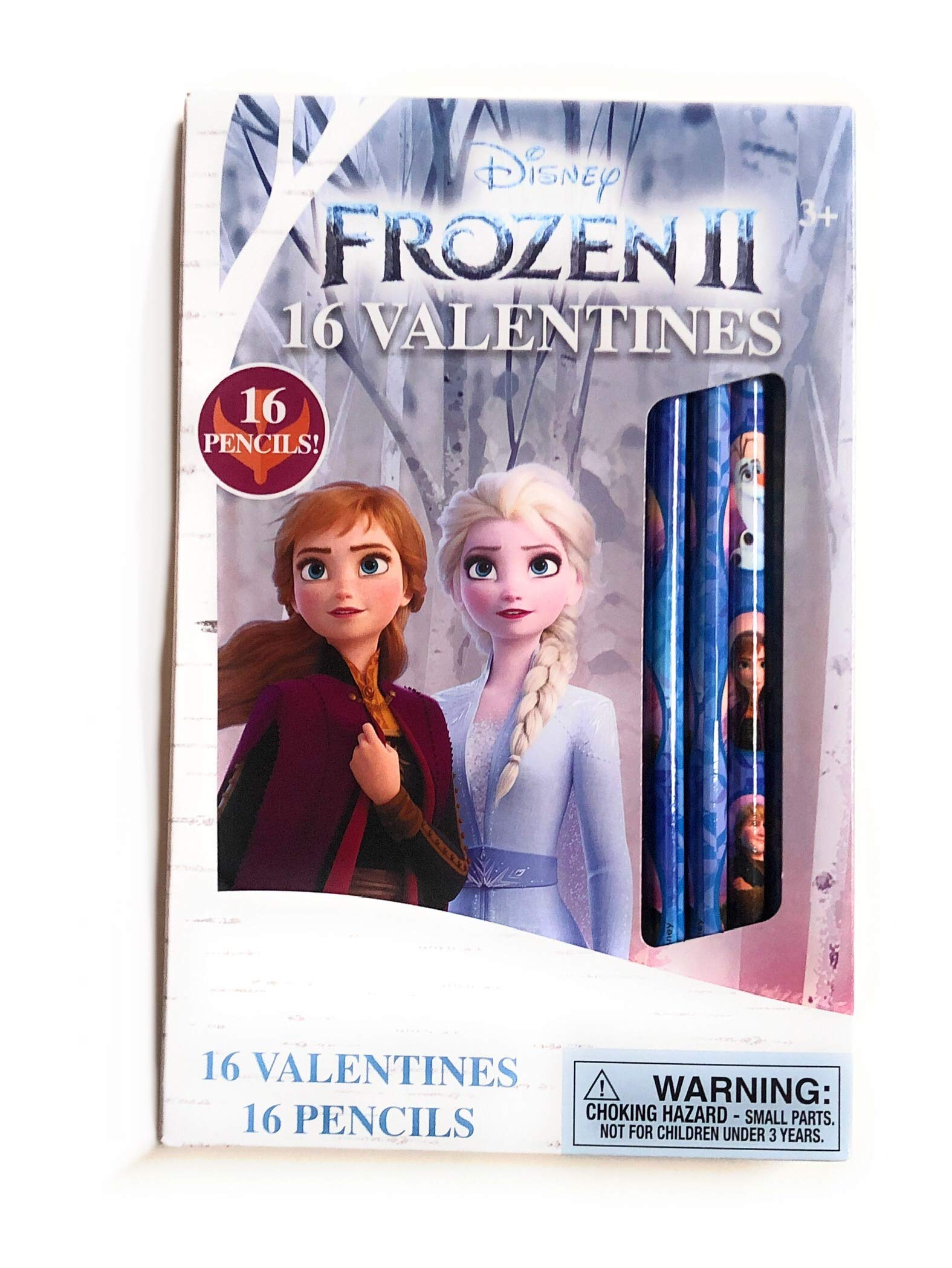 Disney Frozen 2 Valentines Day Cards with Pencils - 16-Pack Non Candy Classroom Exchange Gift Set for Kids (Boys & Girls) - Perfect for School Valentine's Day Parties & Friendship Exchange