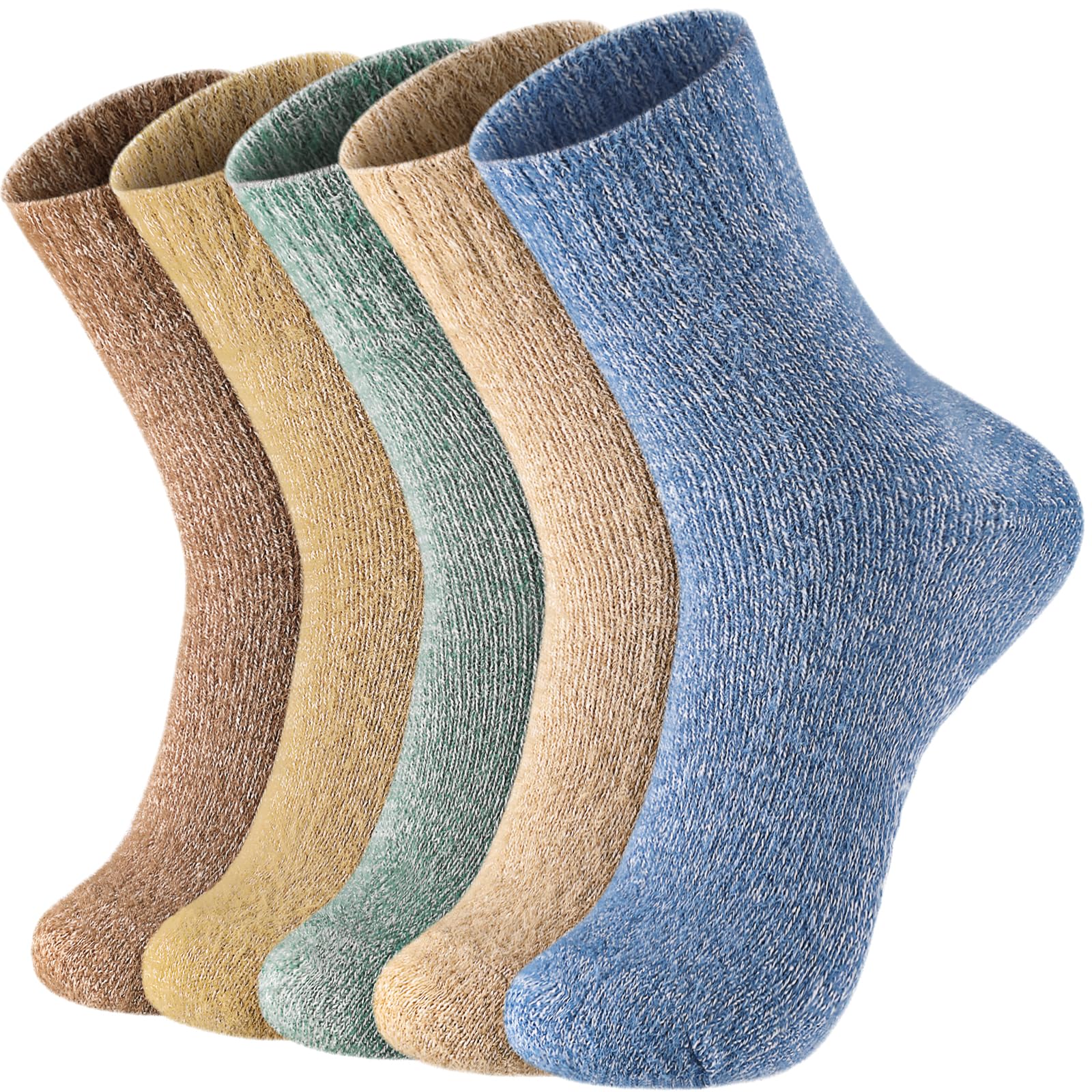 Premium Wool Socks for Women - Ultra Soft & Thick Thermal Hiking Socks (5 Pairs) - Perfect for Winter Outdoor Activities, Camping & Cold Weather Comfort
