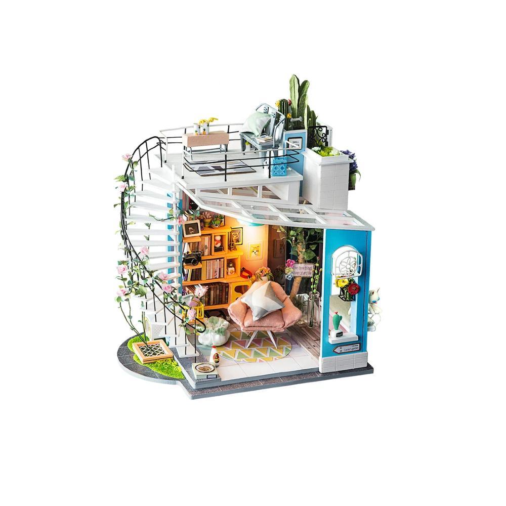DIY 3D Wooden Puzzle Miniature House Kit - Dora's Loft Model Building Set for Adults & Teens - Perfect for Home Decor, Gift Giving and Relaxing Craft Projects