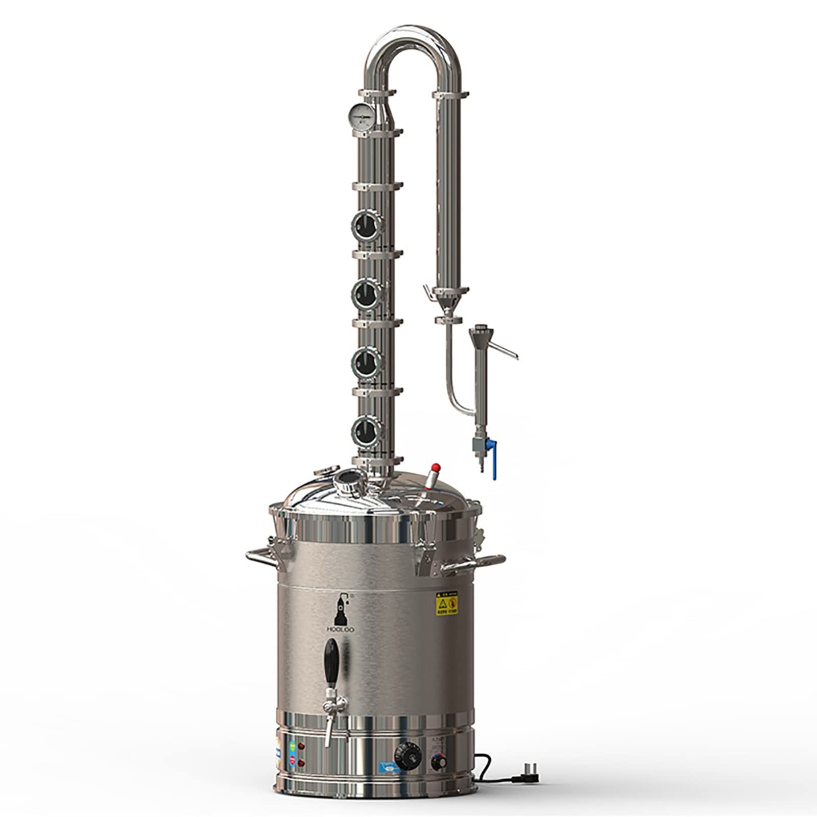 Stainless Steel Water Distiller Machine for Home Use - 220V Countertop Moonshine Still with Copper Bubble Plates for Vodka, Whiskey & Essential Oil Making | Perfect for Purifying Water, Brewing Alcohol & Aromatherapy