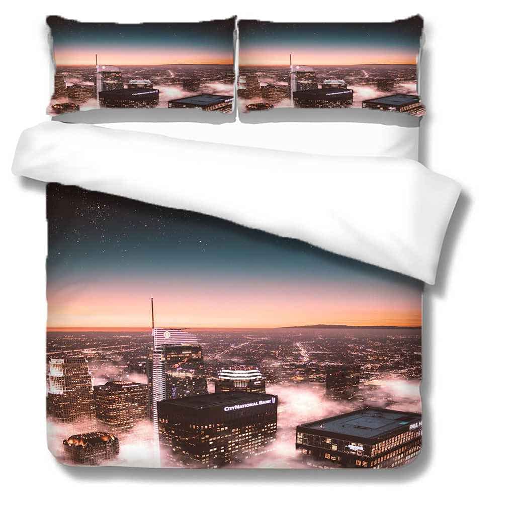 Modern Urban Dusk Landscape Duvet Cover Set Queen 90