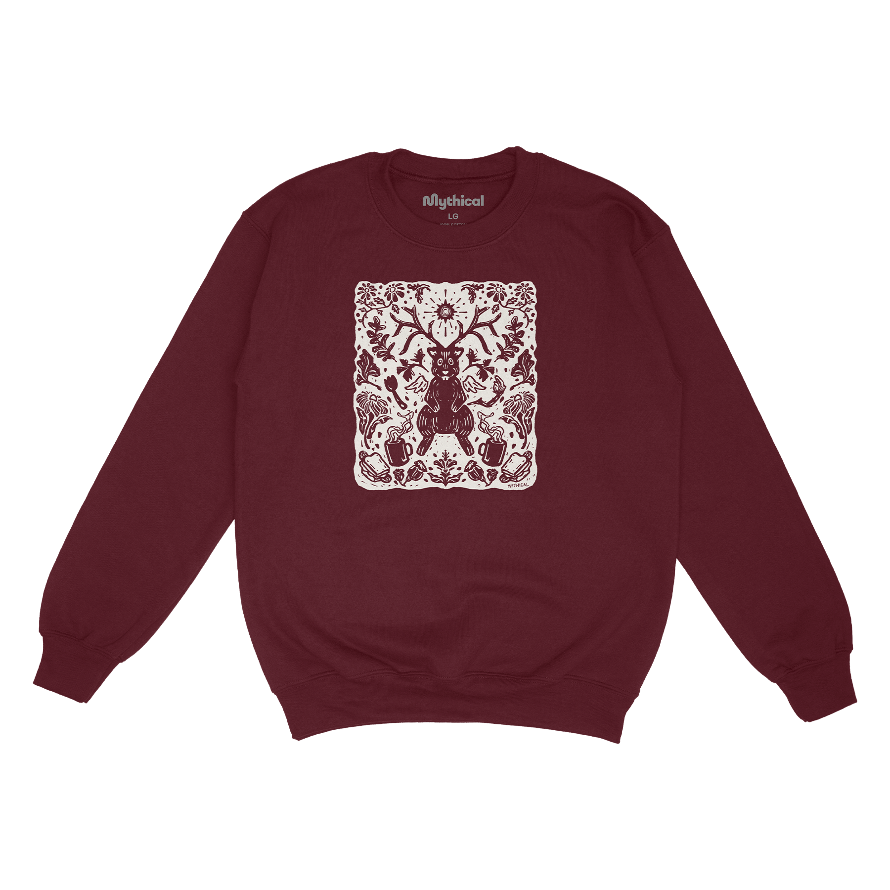 Rustic Randler Sweatshirt for Women - Soft Cotton Pullover with Vintage Style (Maroon) - Perfect for Casual Outfits, Fall Layering & Cozy Loungewear
