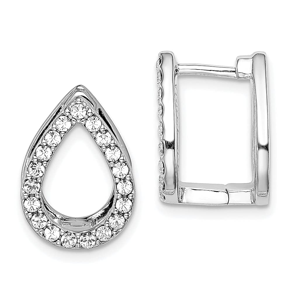 925 Sterling Silver Purple Crystal Hinged Hoop Earrings for Women | Elegant Fine Jewelry Gift for Her | Perfect for Weddings, Parties & Special Occasions