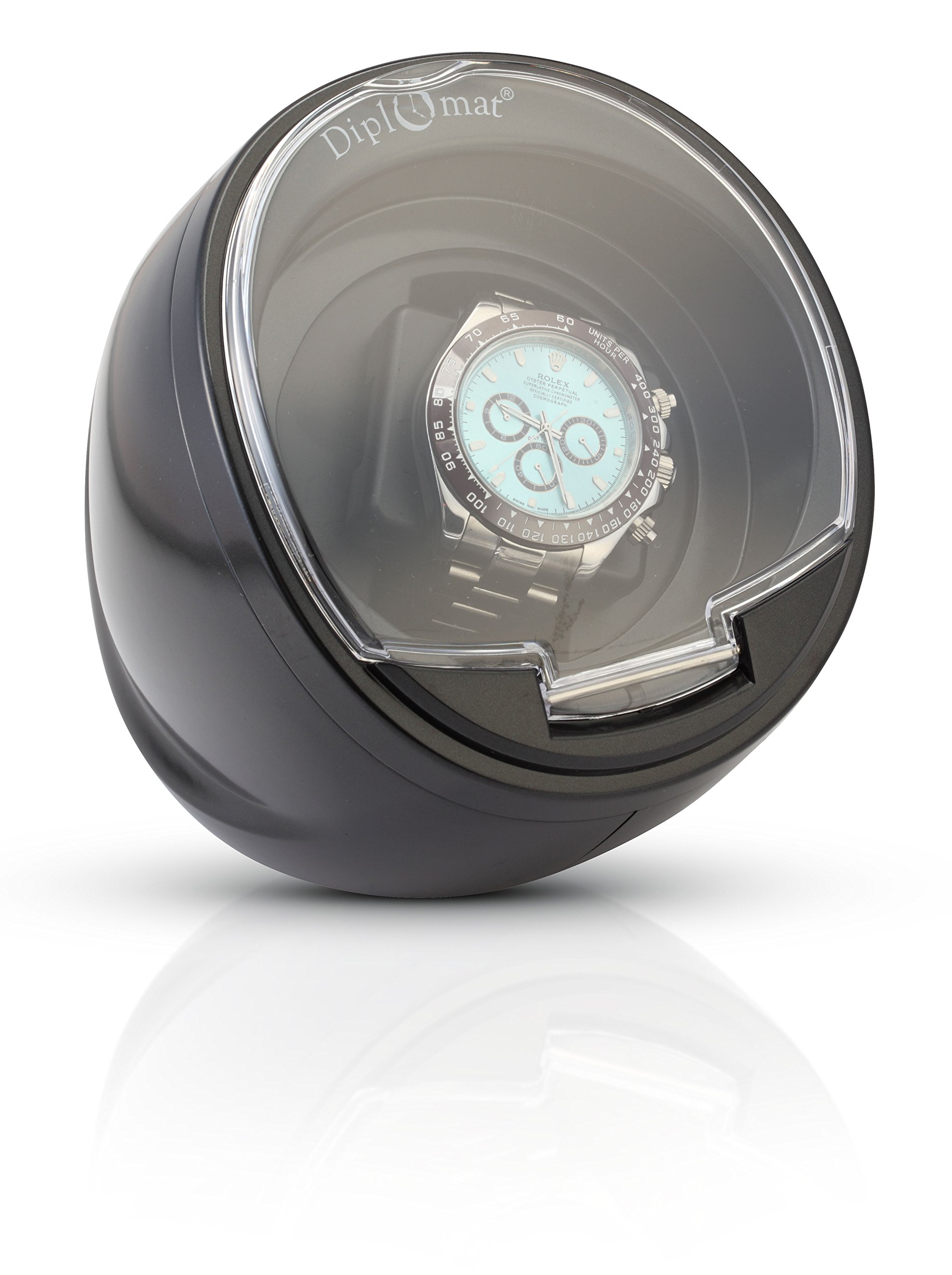Premium Diplomat Single Watch Winder with Built-in IC Timer - Automatic Watch Storage for Men's Luxury Watches - Perfect for Travel, Home Display & Watch Collection Maintenance