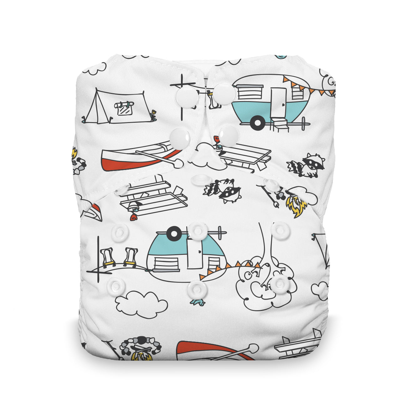Thirsties Stay Dry Natural One Size All In One Cloth Diaper - Eco-Friendly Reusable Baby Diaper for Day & Night Use