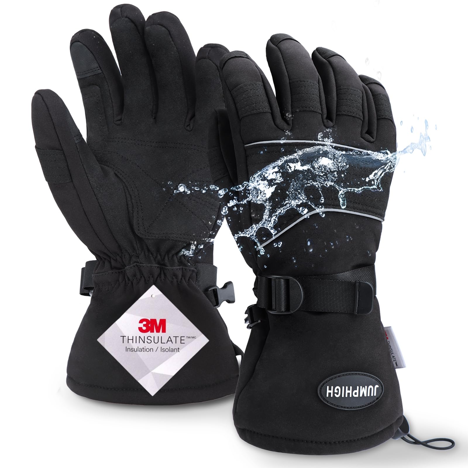 **JUMPHIGH Ski & Snow Gloves for Men & Women - 3M Thinsulate Insulated, Waterproof Winter Gloves for Snowboarding & Outdoor Activities - Perfect Cold Weather Gifts**
