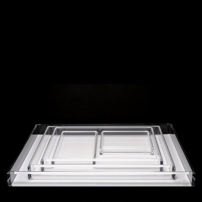 Alexandra Von Furstenberg White X Small Tray - Elegant Serving Tray for Coffee Table, Dining Table, or Vanity Decor