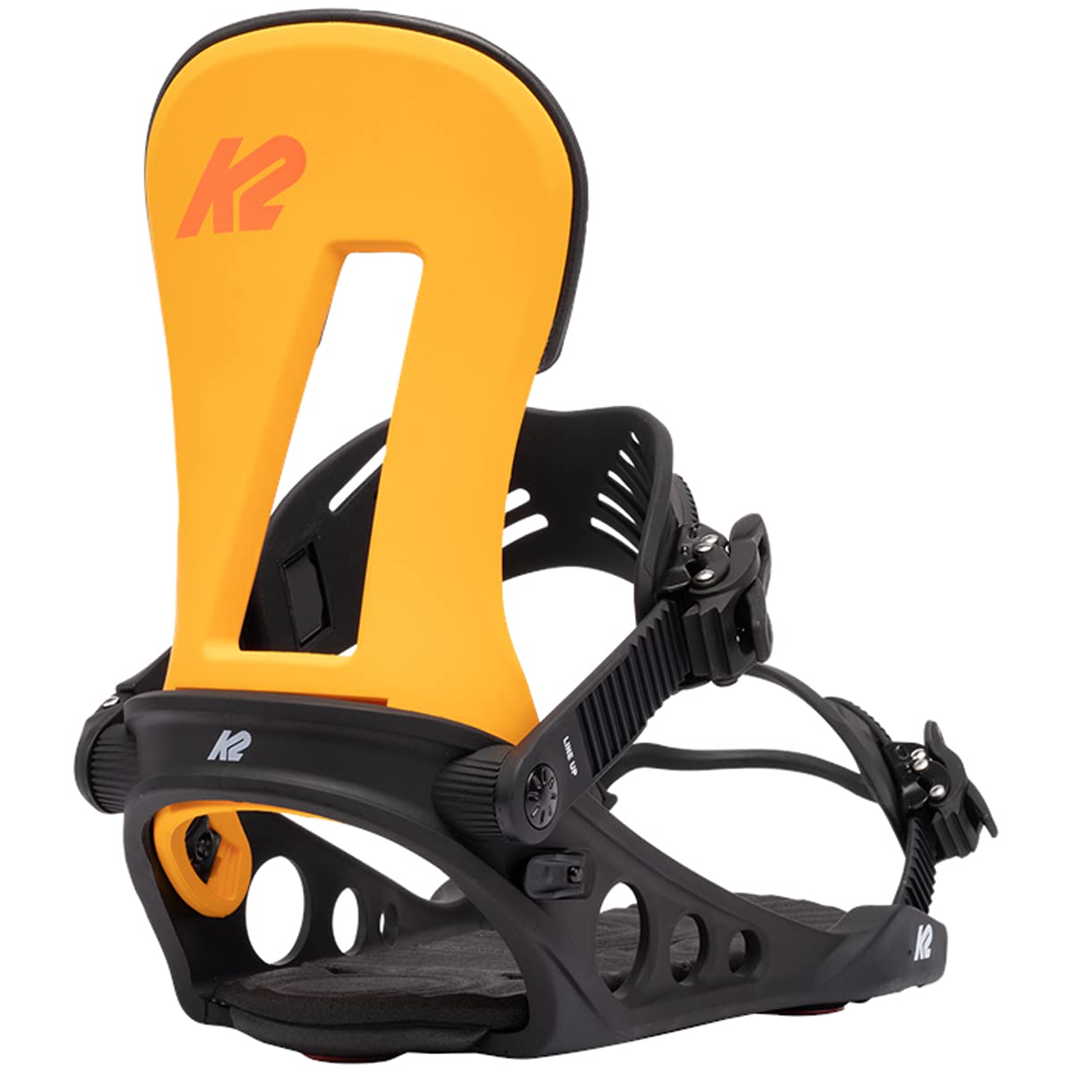 K2 Line Up Orange Medium Snowboard Bindings for Men - 2022 Model | Perfect for All-Mountain Riding & Freestyle Snowboarding