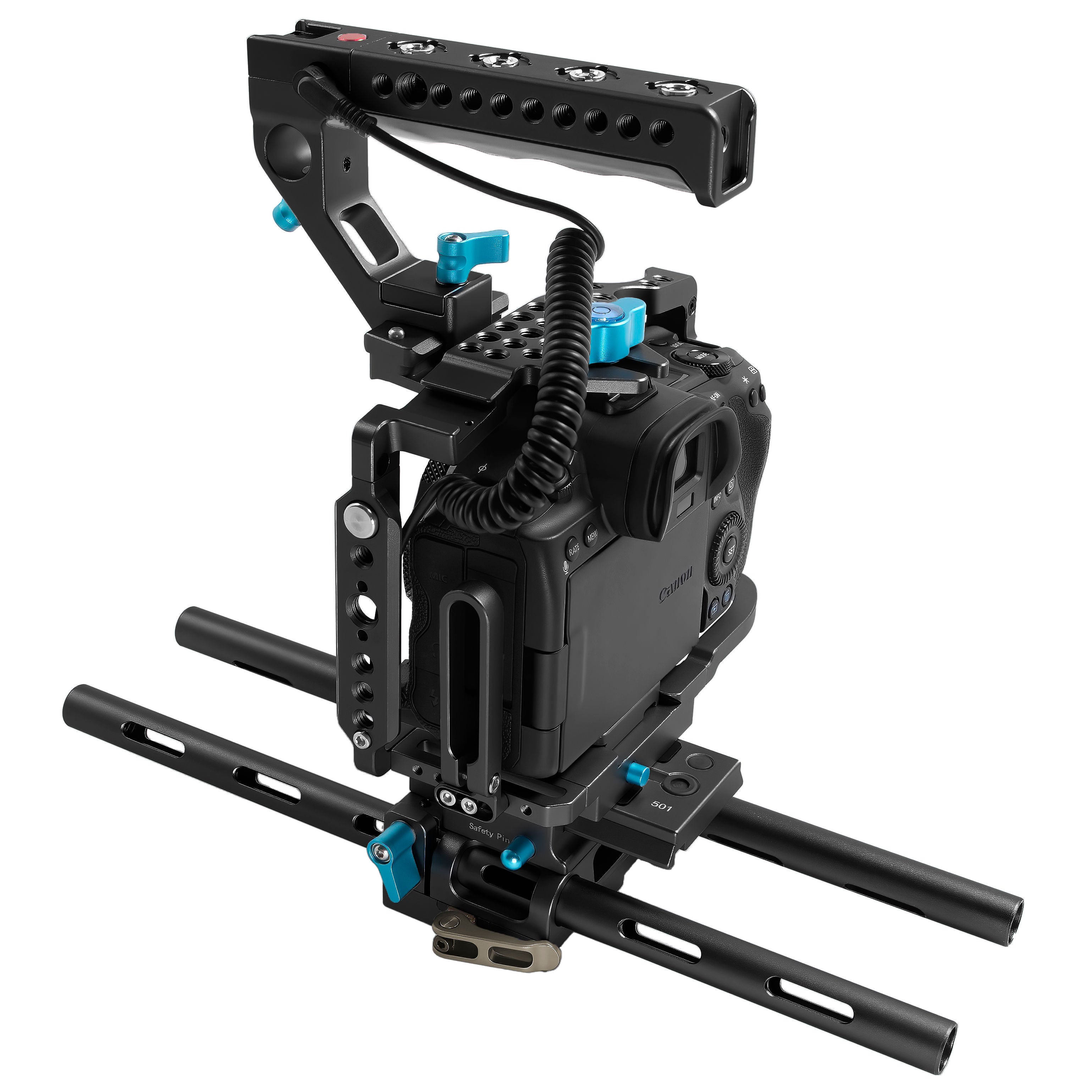 Kondor Blue Canon R5 Base Rig - Compatible with R5, R6 & R Cameras (Black) | Professional DSLR Stabilization for Filmmaking & Photography