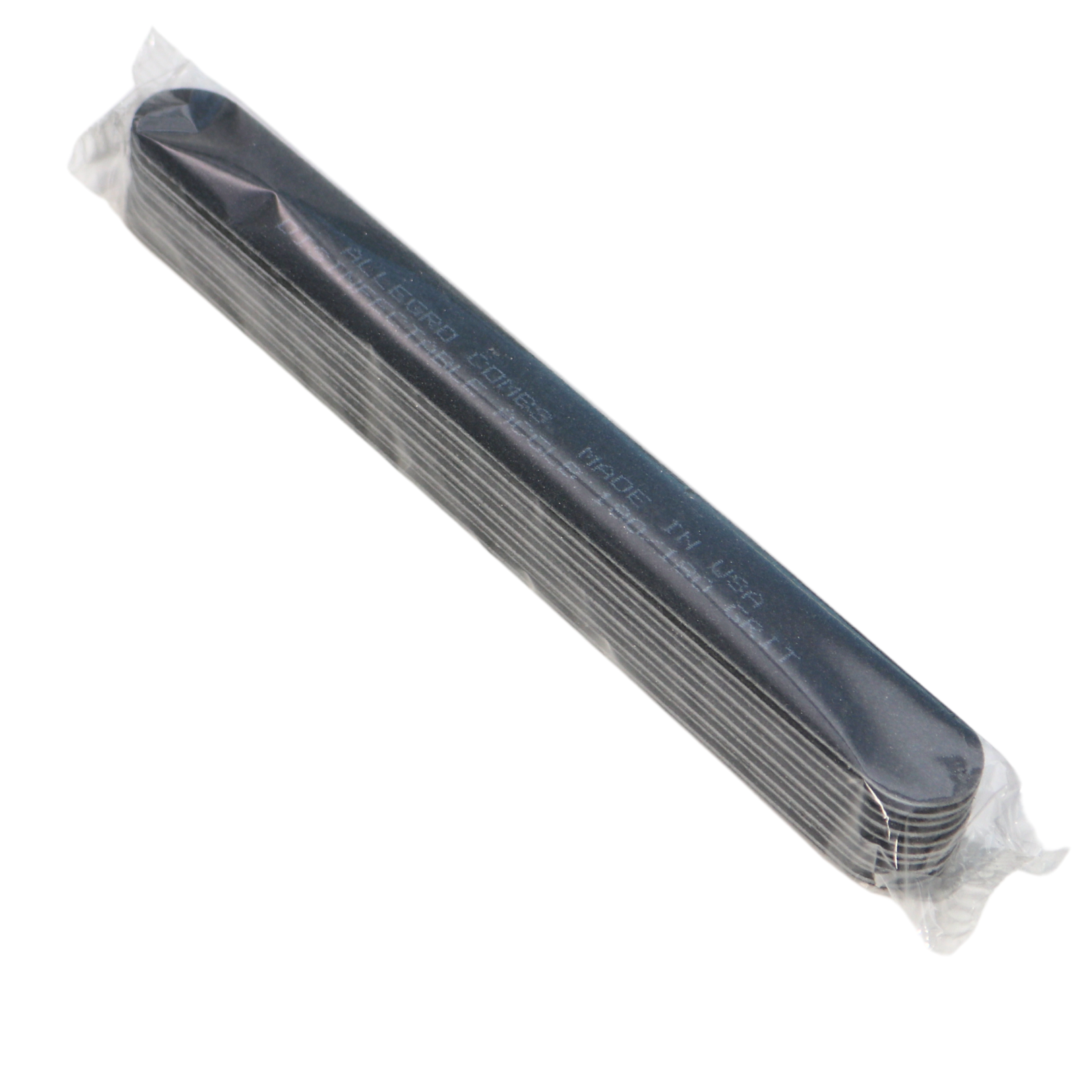 Allegro Cushioned Nail Files - 180/180 Grit Emery Boards - 5 Pack Black Manicure Tools for Home, Salon & Travel Nail Care