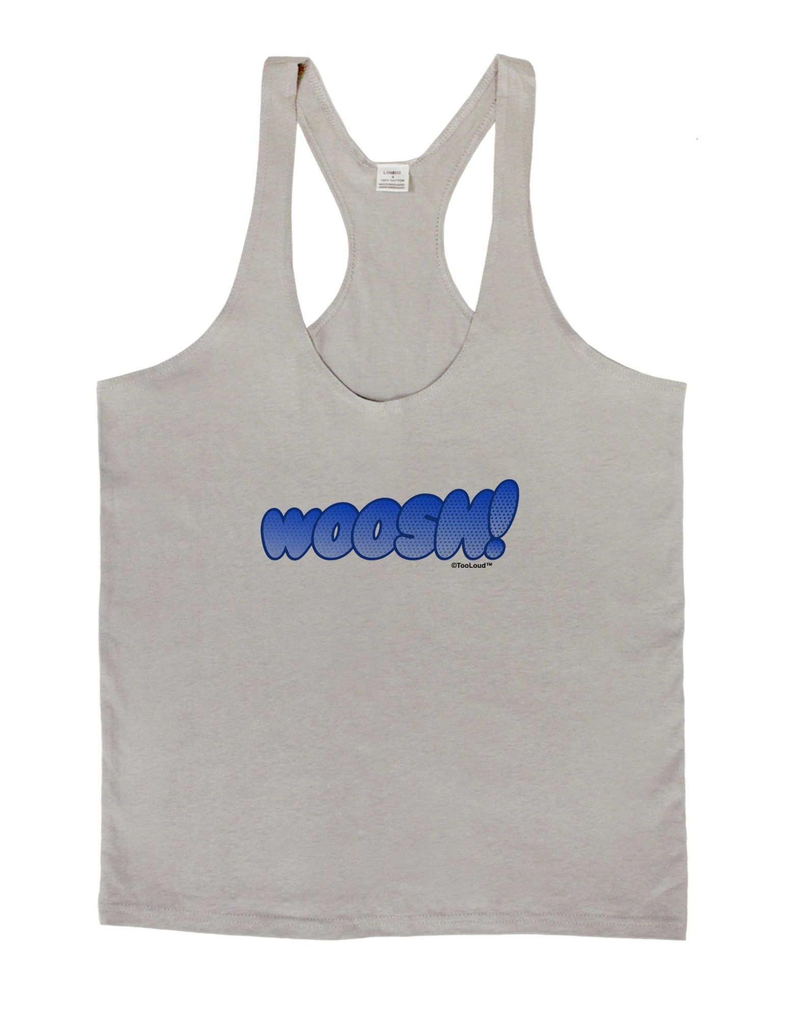 LOBBO TooLoud Onomatopoeia Woosh Men's String Tank Top - Cool Graphic Muscle Shirt for Gym, Beach & Summer Outfits