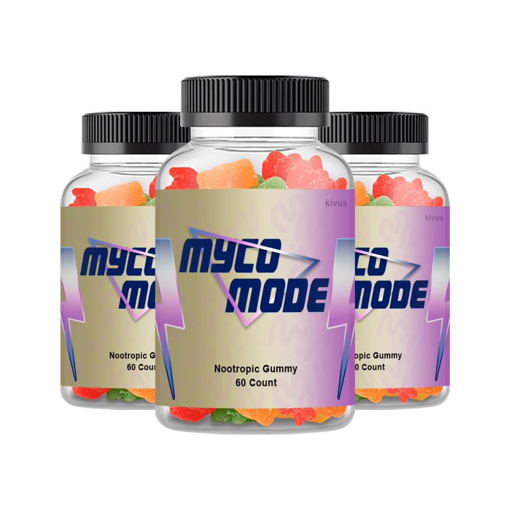 MycoMode Nootropic Gummies (3 Pack - 180 Gummies) - Brain Boosting Supplement for Focus, Memory & Clarity | Perfect for Studying, Work & Mental Performance