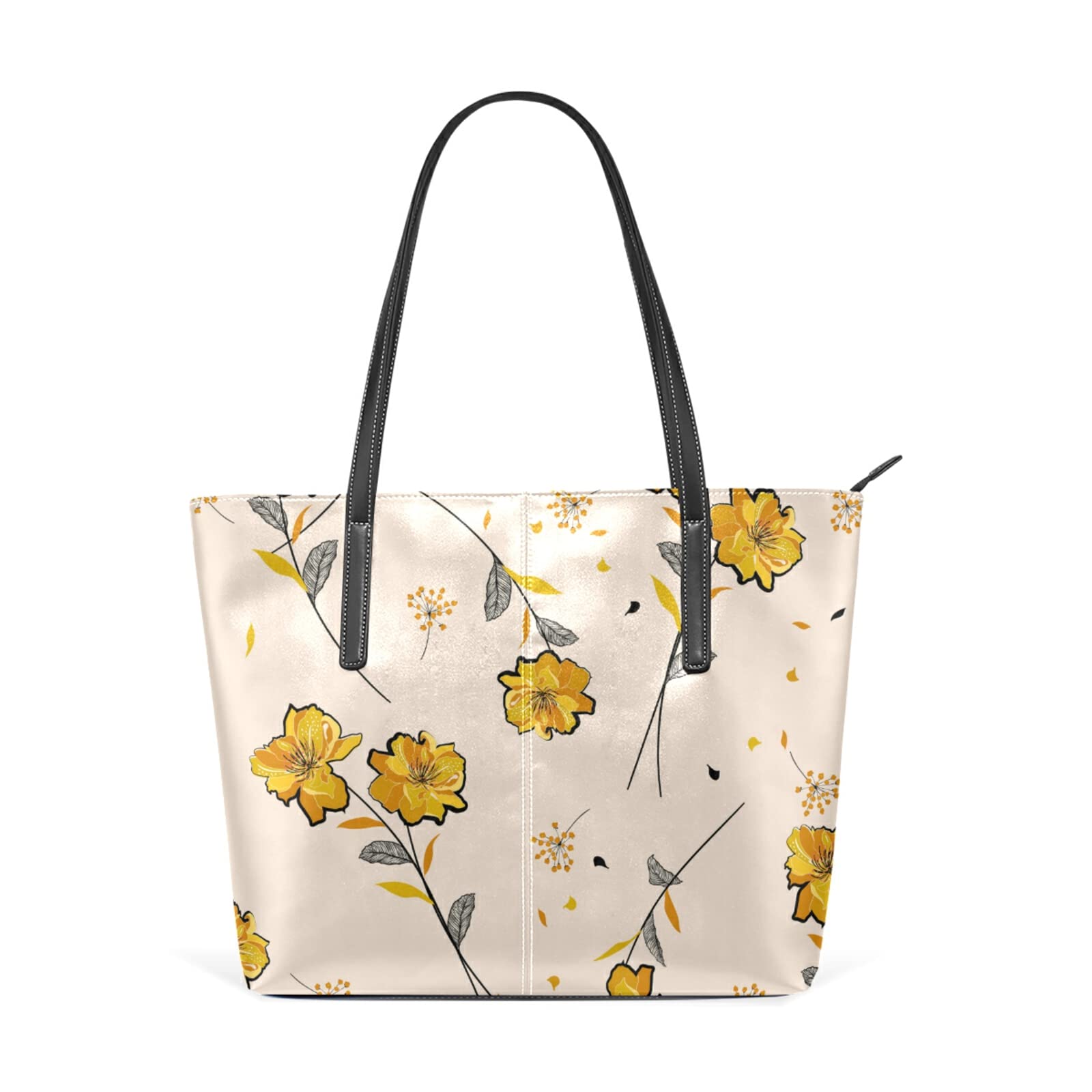 Stylish Yellow Floral Leather Crossbody Handbag for Women - Fashionable Shoulder Bag & Tote Satchel - Perfect for Work, Travel & Daily Use