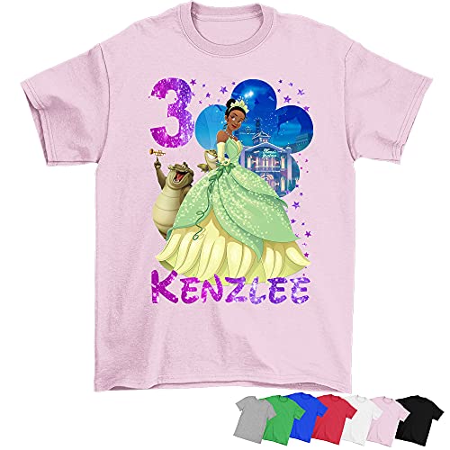 Disney Princess and the Frog Birthday T-Shirt for Girls - Cute Tiana Costume Top for Princess Theme Parties & Dress Up - Perfect for Birthdays, Halloween, and Cosplay