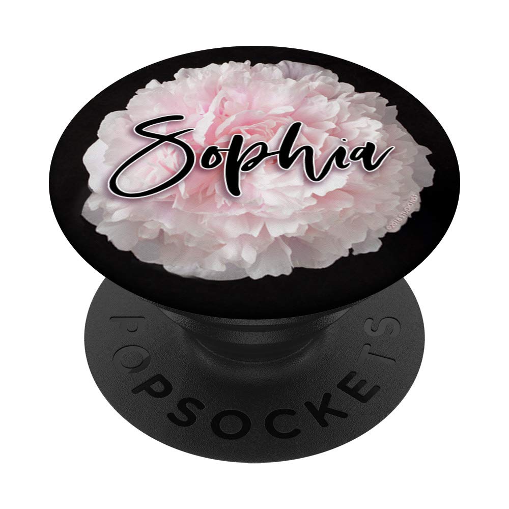Sophia Gift Flower Pink Peony PopSockets Grip & Stand - Phone & Tablet Holder with Swappable Base for iPhone, Samsung, iPad - Perfect for Selfies, Video Calls, and Hands-Free Viewing