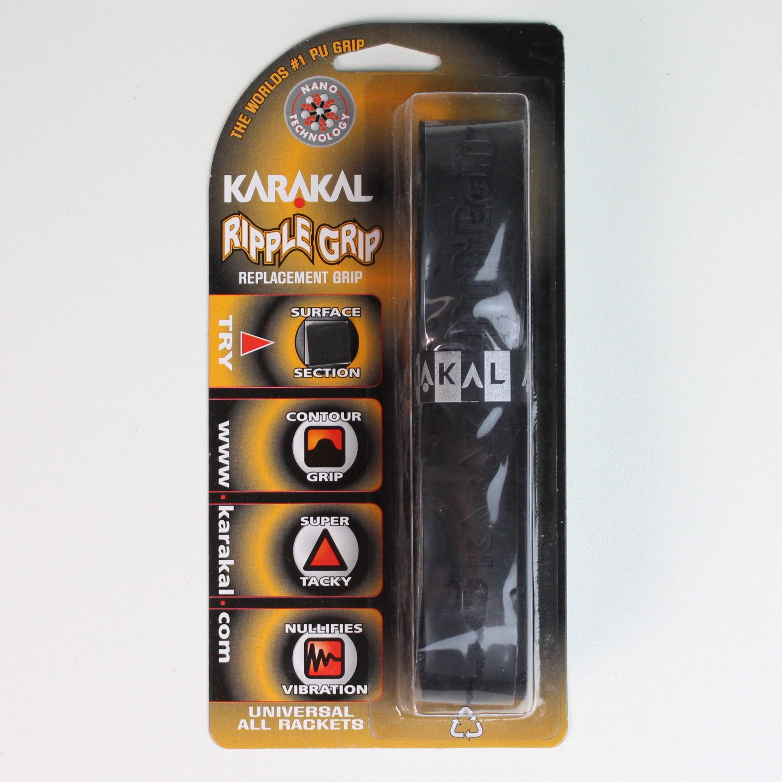Karakal Ripple Replacement Grip - Black | High-Performance Badminton & Tennis Overgrip for Enhanced Sweat Absorption & Superior Grip Control | Perfect for Competitive Play & Training Sessions