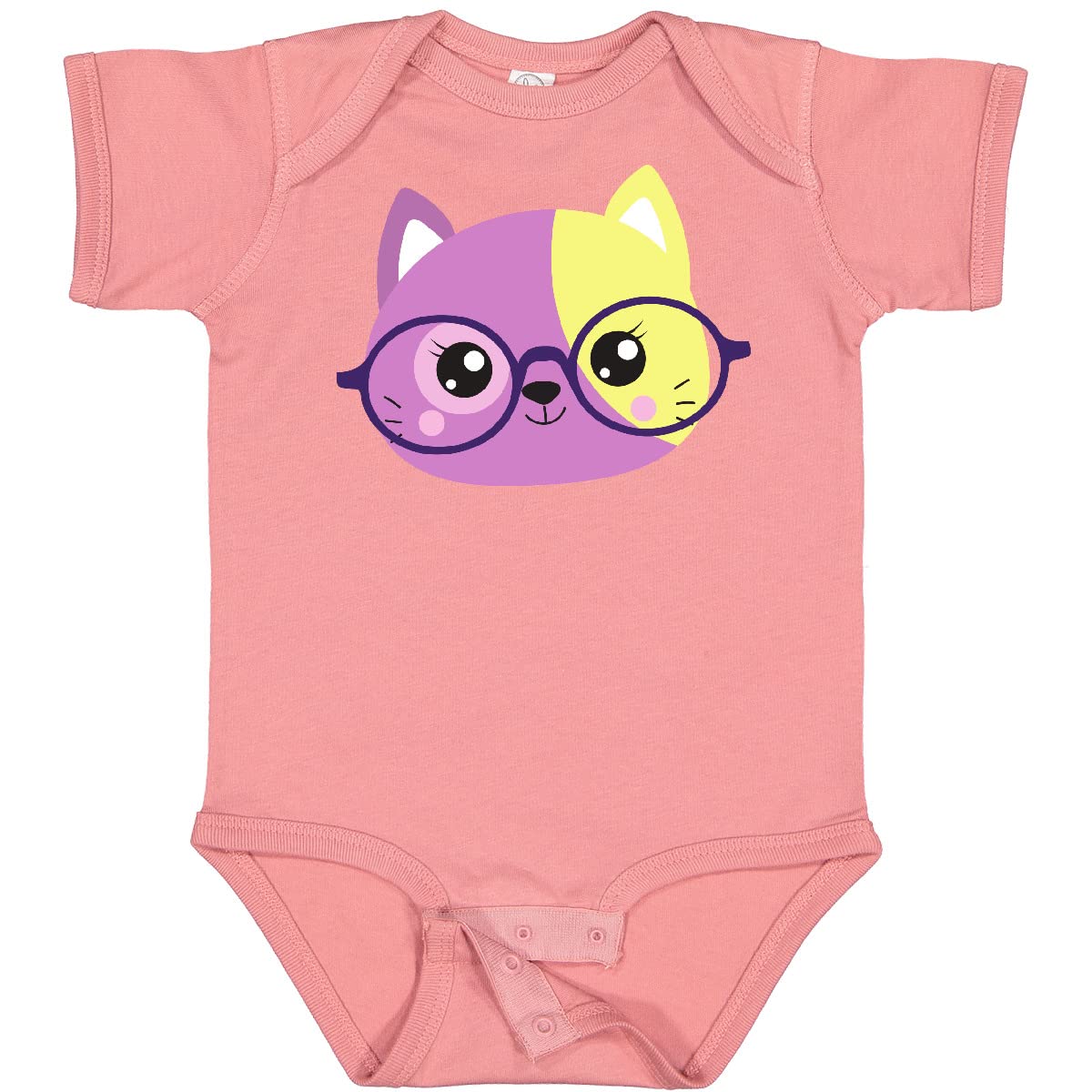 Hipster Cat with Glasses Baby Bodysuit for Playtime & Photos