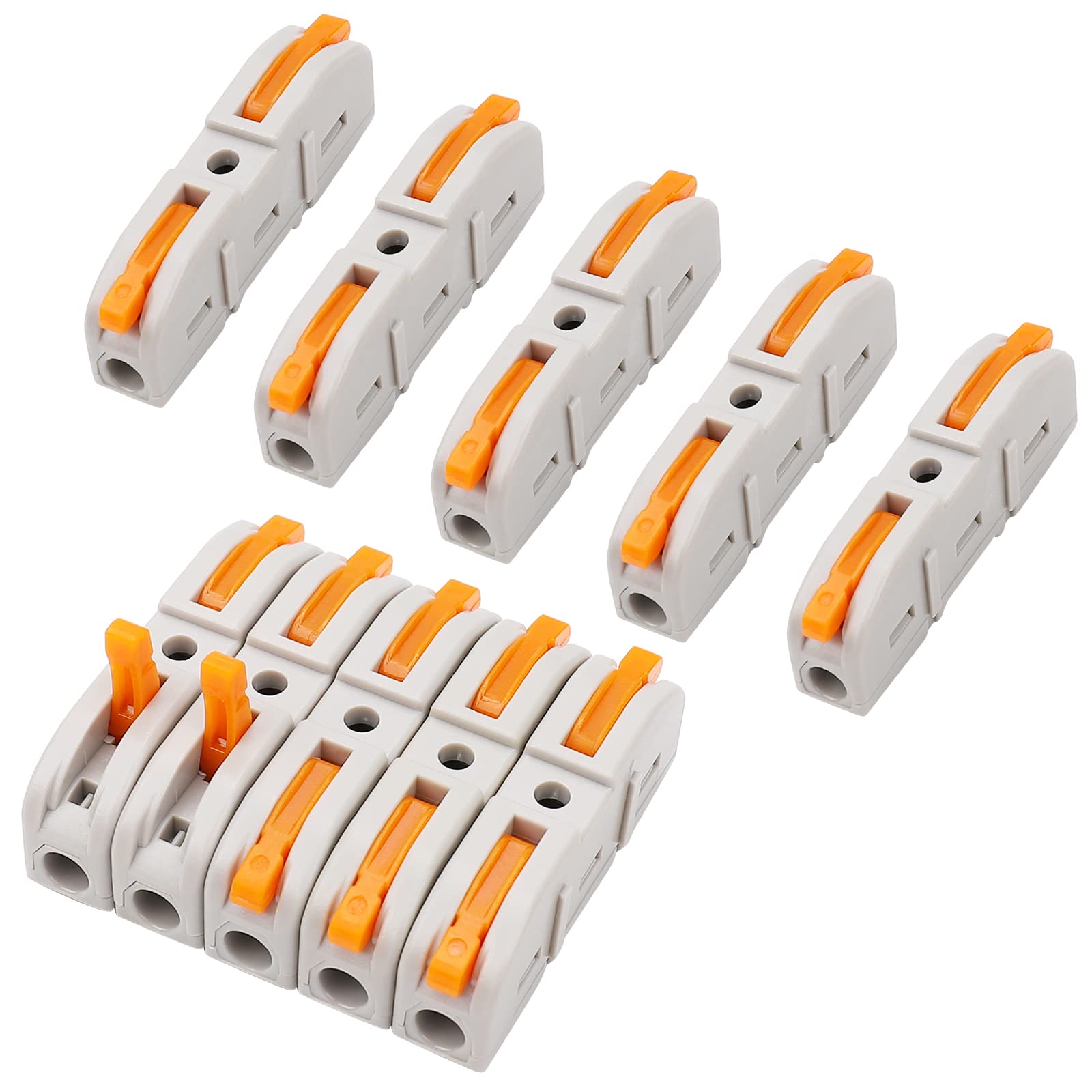 20Pcs 1 Conductor Compact Wire Connectors - Quick Splice Terminal Block for 28-12 AWG Wires - Lever Nut Inline Circuit Connectors for Home Electrical & DIY Projects