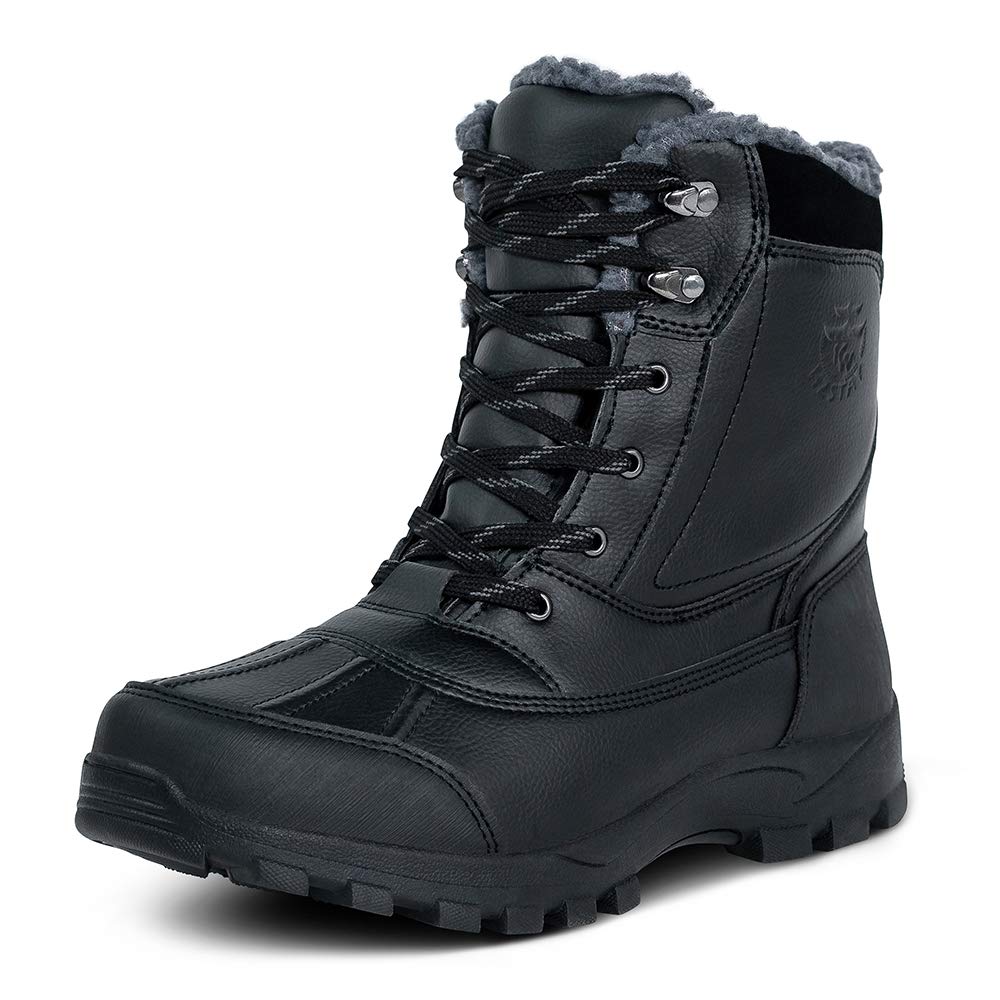 Men's Waterproof Snow Boots - Hiking & Walking Ankle Boots for Winter Outdoor