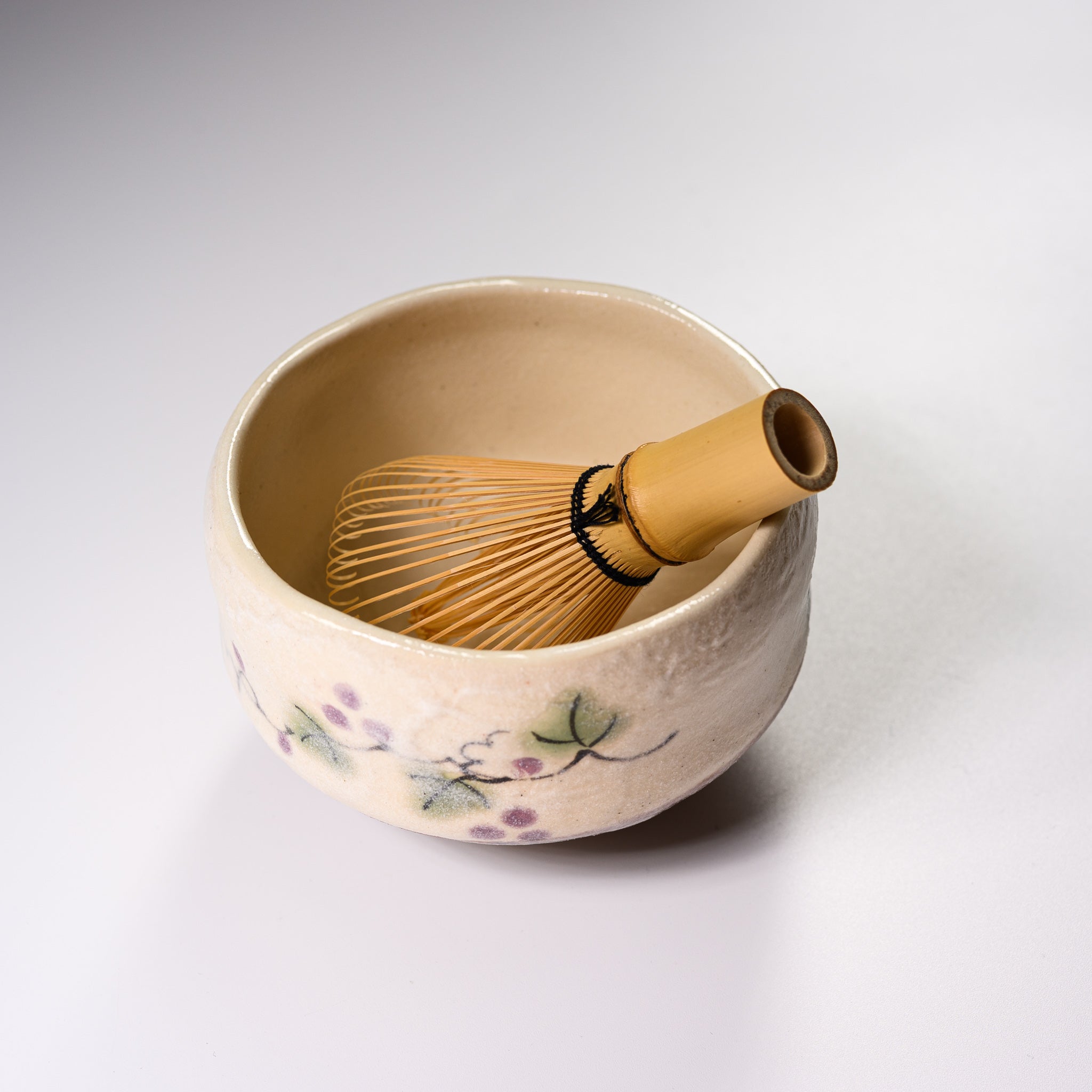 Premium Mini Matcha Bowl Set - Handcrafted Summer Vine Design - Authentic Japanese Ceramic Tea Cup for Matcha Green Tea Ceremony, Home Decor & Zen Meditation - Perfect Gift for Tea Lovers