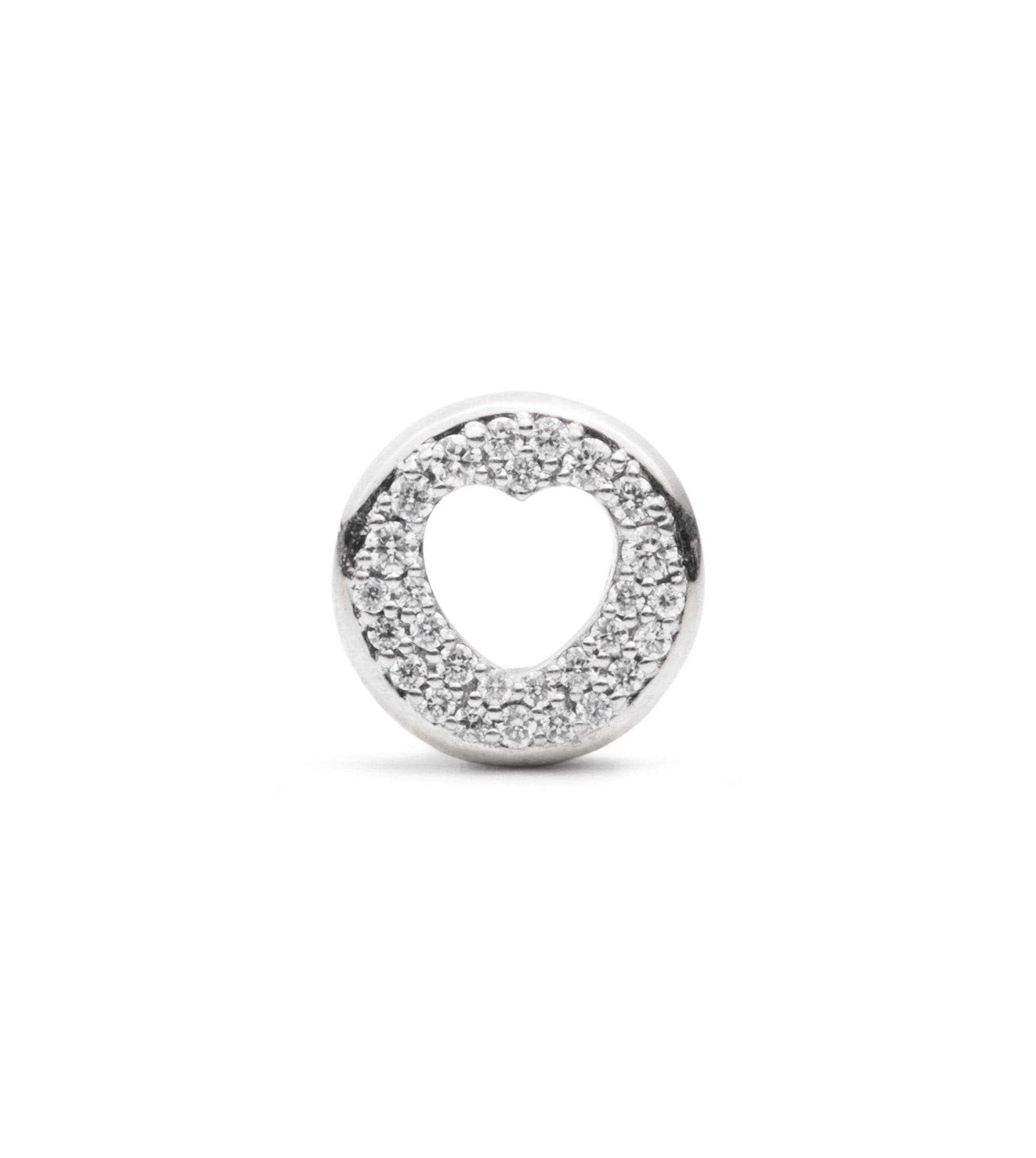 14K White Gold Pave Diamond Heart Pendant Necklace for Women - Perfect for Valentine's Day Gifts & Anniversary Jewelry