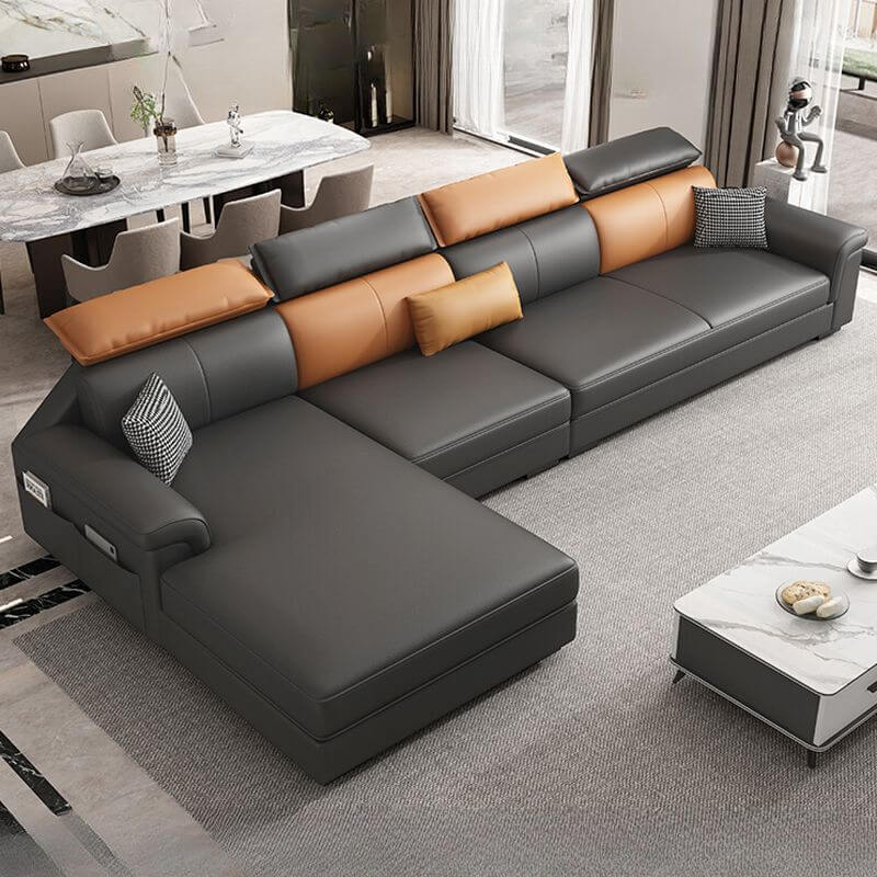 L-Shaped & Straight Sectional Sofa with Right-Hand Facing Chaise, Hidden Support Legs - Perfect for Small Spaces, Apartments & Modern Living Rooms