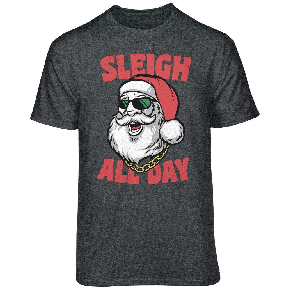 Funny Christmas Sleigh All Day Graphic T-Shirt - Holiday Party Outfit for Men & Women - Perfect for Xmas Gatherings, Ugly Sweater Parties & Festive Celebrations