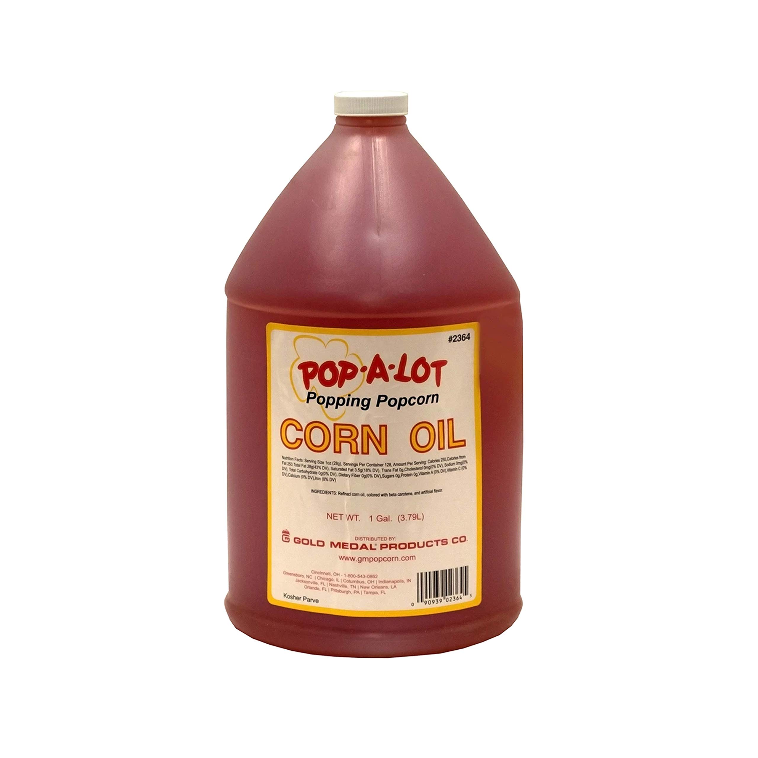 Premium Corn Oil for Popping - 1 Gallon Bulk Popcorn Oil (Pack of 4) - Perfect for Movie Theaters, Concession Stands & Home Popcorn Machines