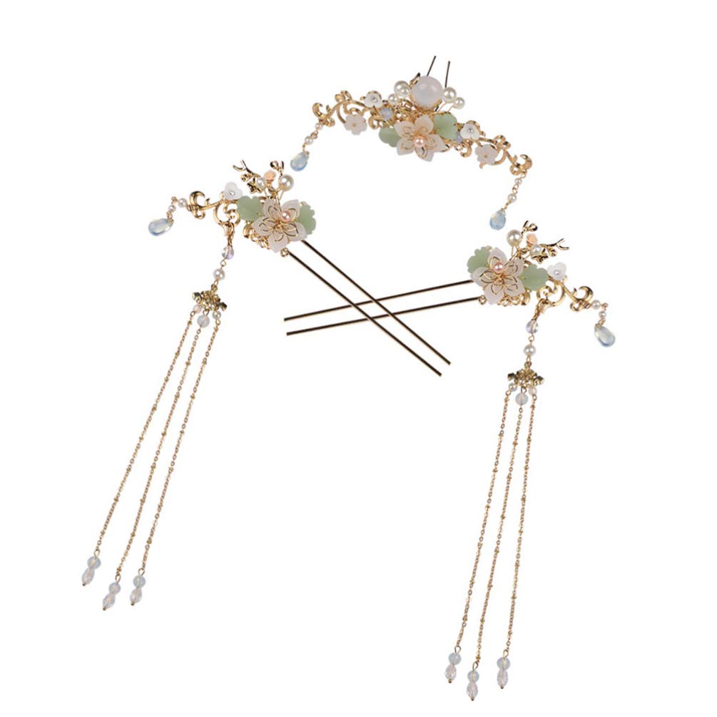 Vintage Chinese Hair Sticks - 3pcs Tassel Hair Pins for Women | Wedding & Party Accessories
