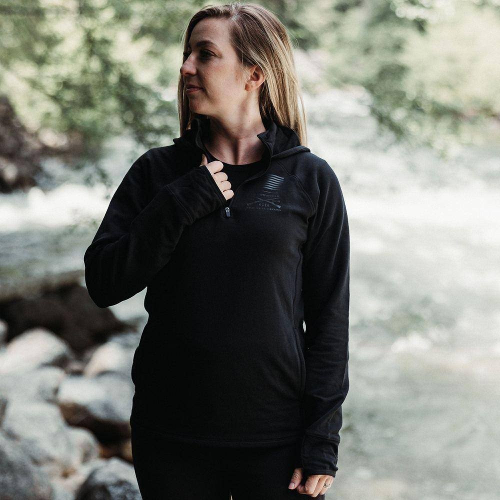 Women's Firewatch Hoodie - Black | Cozy Pullover Sweatshirt for Outdoor Camping & Hiking | Trendy Streetwear Fashion