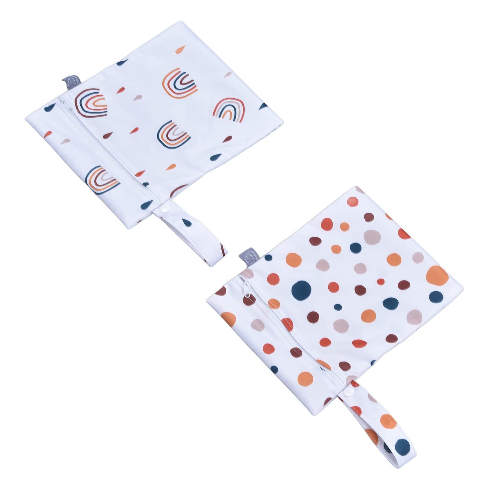 Waterproof Reusable Cloth Bags - 2 Pack Multi-Functional Yoga Gym Wet Dry Bags for Sports, Travel & Daycare | Washable Diaper Storage & Swim Essentials Organizer (ES075-019)