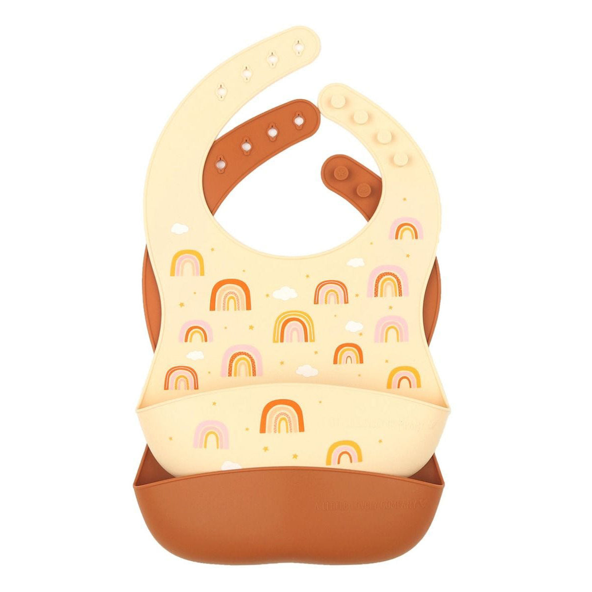 A Little Lovely Company 2-Pack Silicone Baby Bibs with Rainbow Design - Soft, Durable & Easy Clean for Mealtime & Messy Play