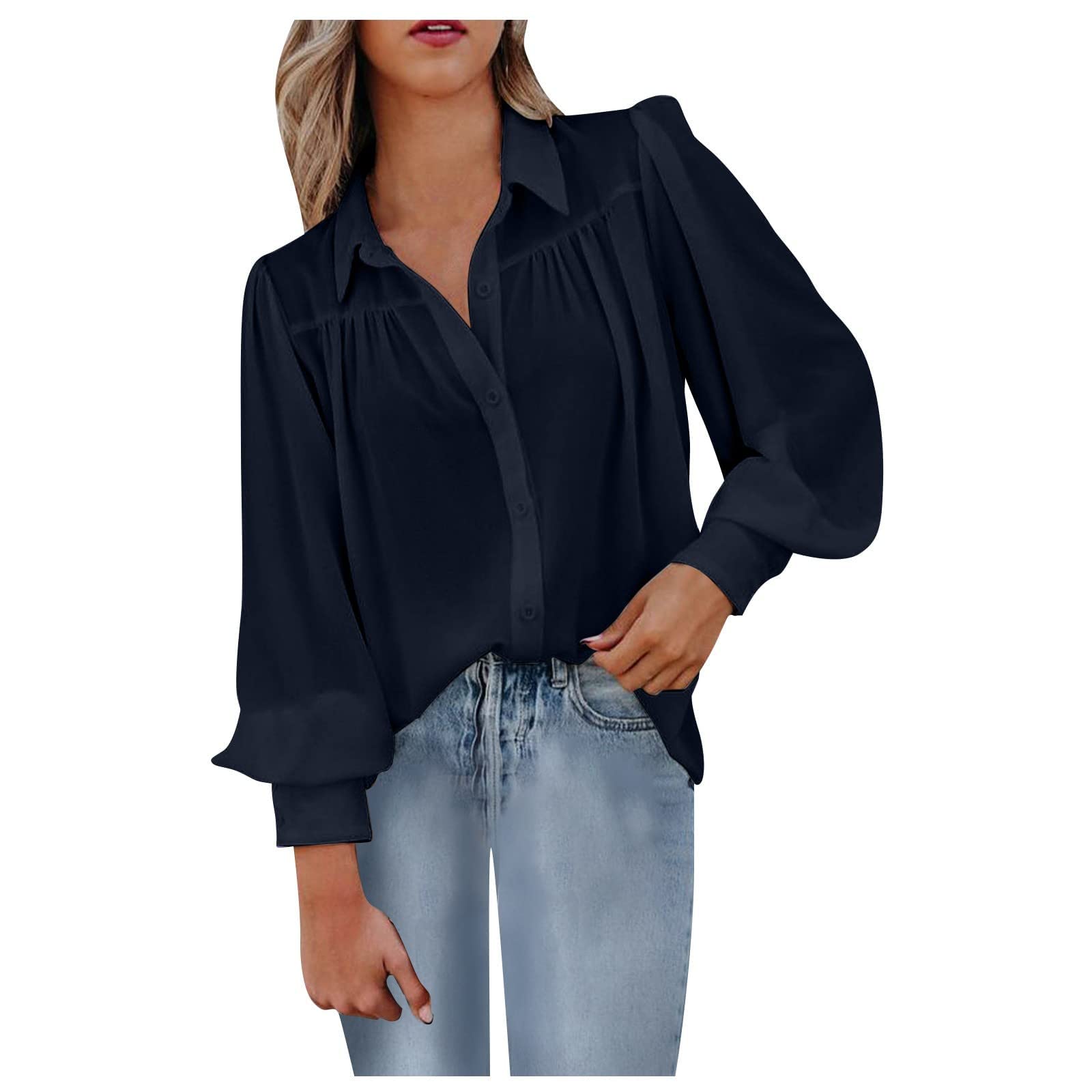 Women's Waffle Knit Tunic Tops - Long Sleeve Loose Blouses with Pocket, Casual Dressy Tunic Sweatshirts for Women | Perfect for Work, Date Night & Weekend Outfits